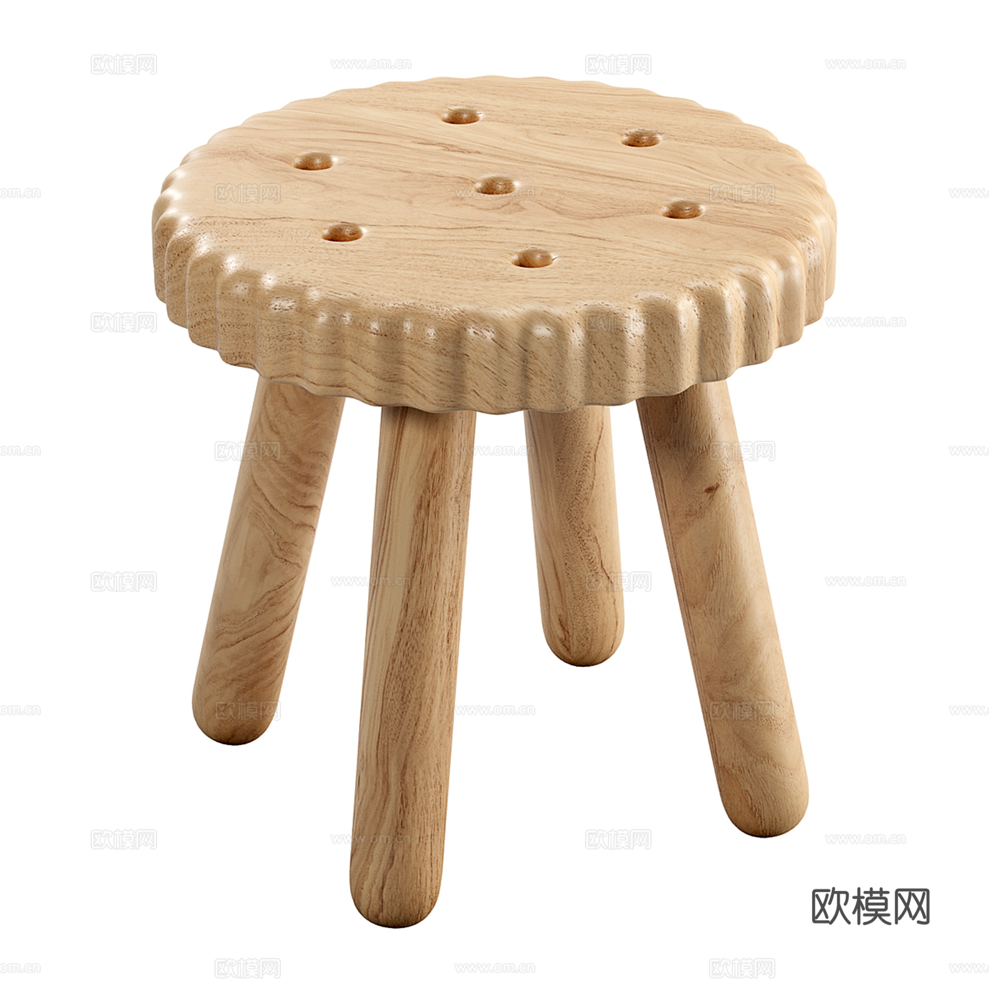 侘寂风沙发凳 圆凳 小凳子3d模型