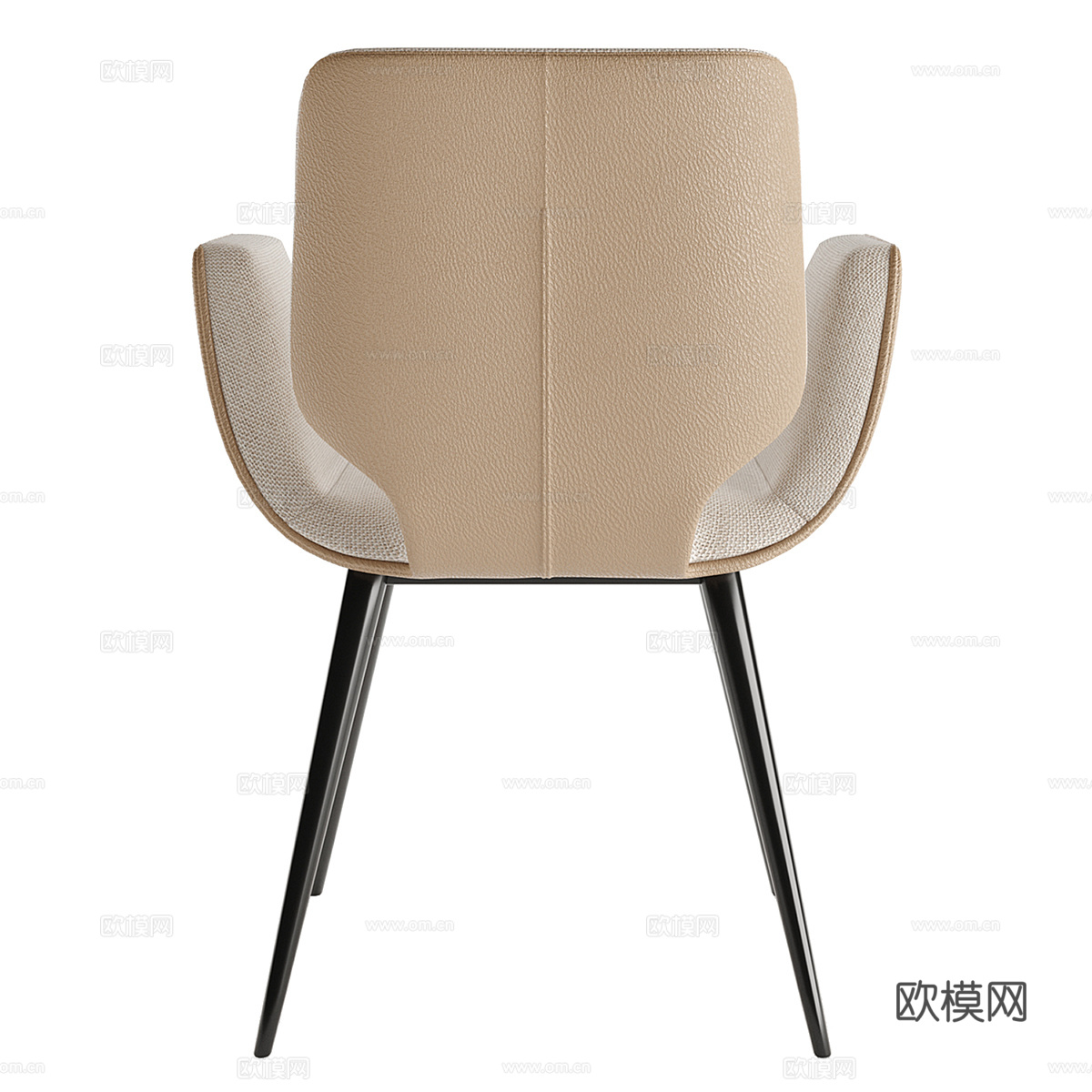 现代意式布艺皮革单椅3d模型