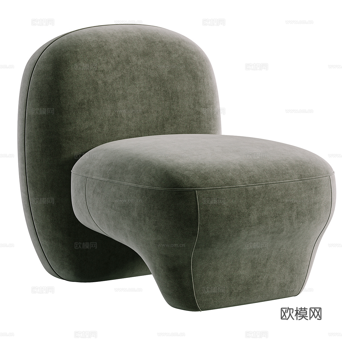 现代意式布艺沙发椅3d模型