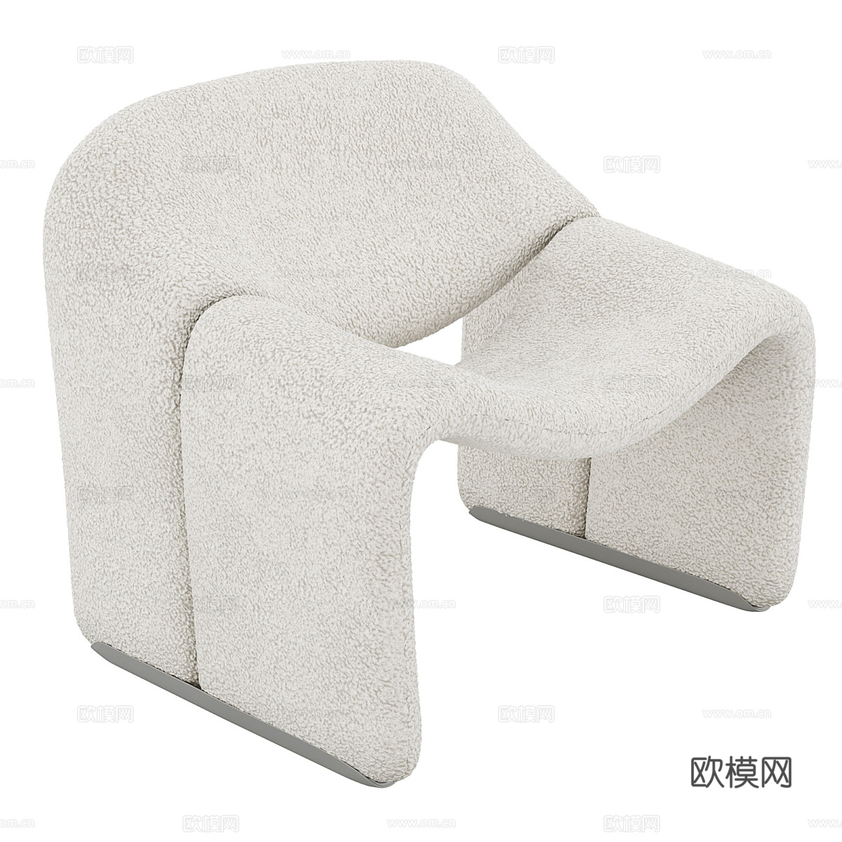 现代意式布艺沙发椅3d模型