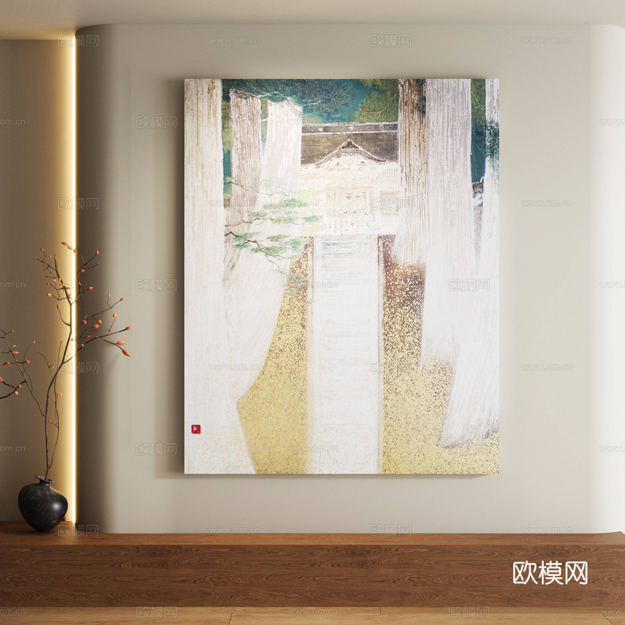 现代抽象装饰画3d模型