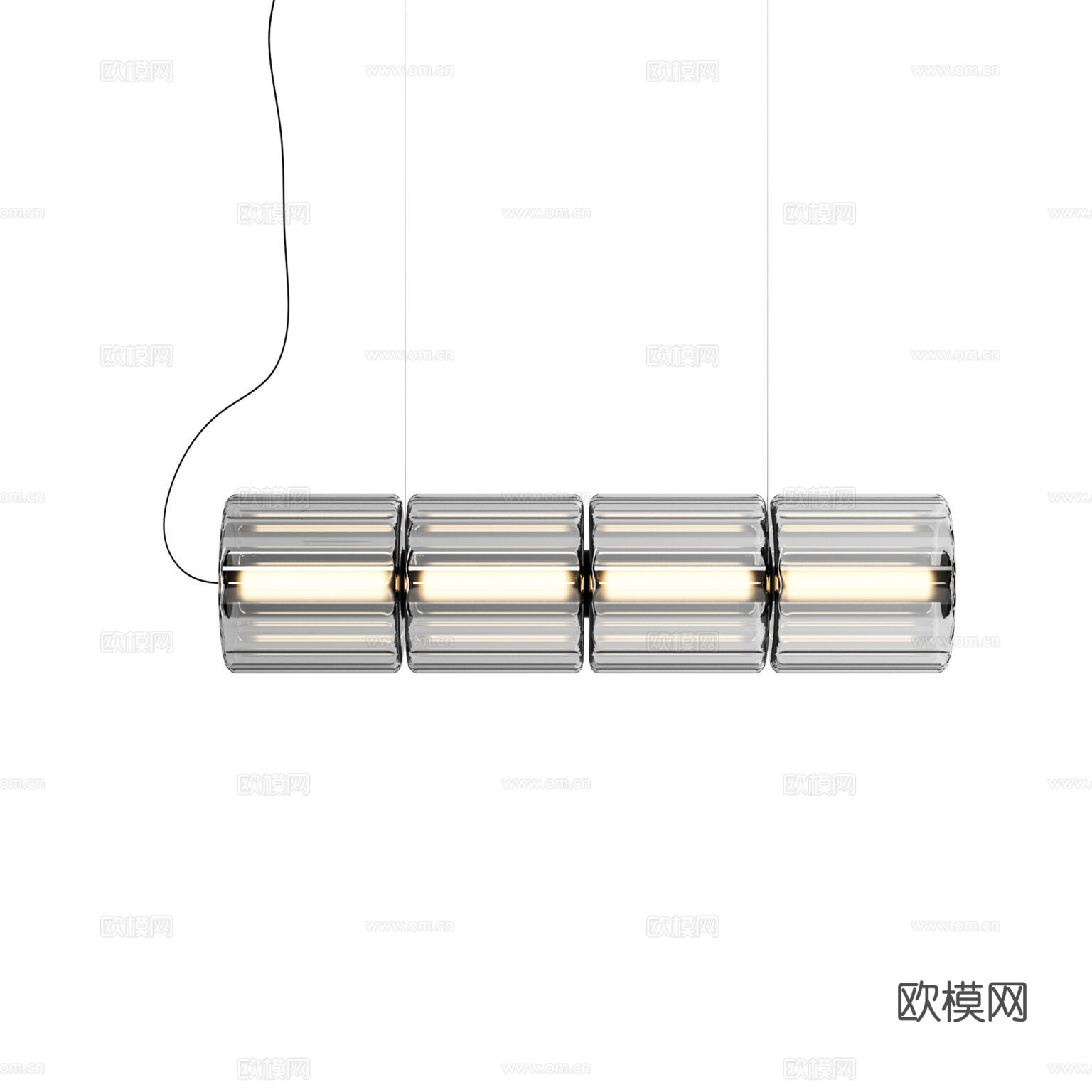 ANDlight 现代吊灯 极简吊灯 玻璃吊灯 长条吊灯3d模型
