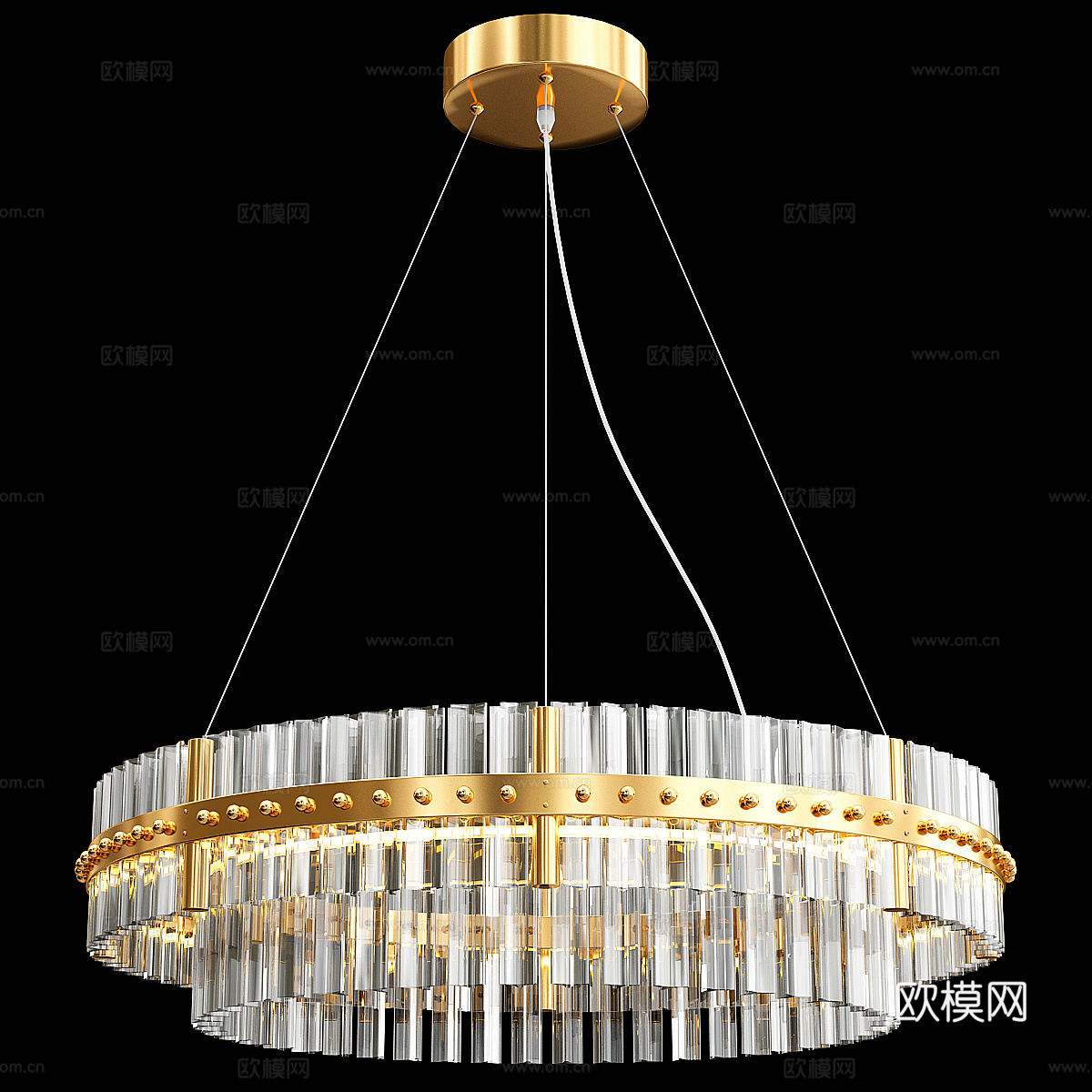 现代轻奢金属玻璃装饰吊灯3d模型