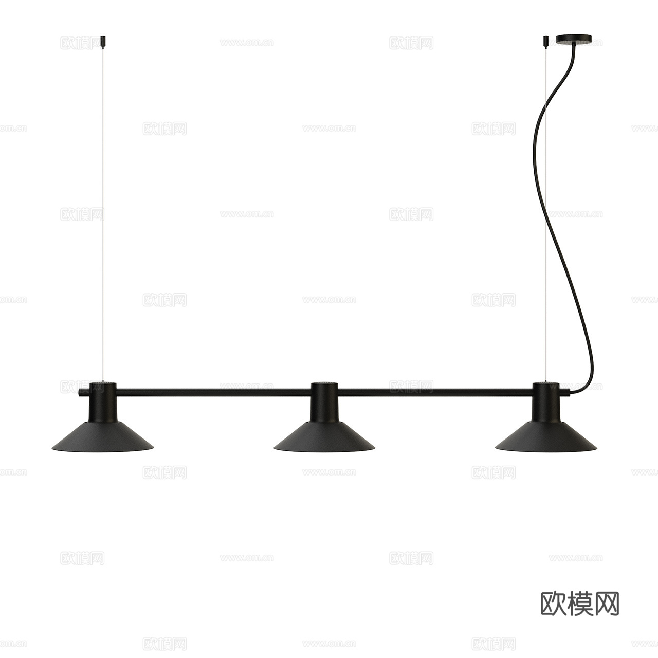 Zero 极简吊灯 装饰吊灯 多头吊灯 长条吊灯 餐厅吊灯3d模型