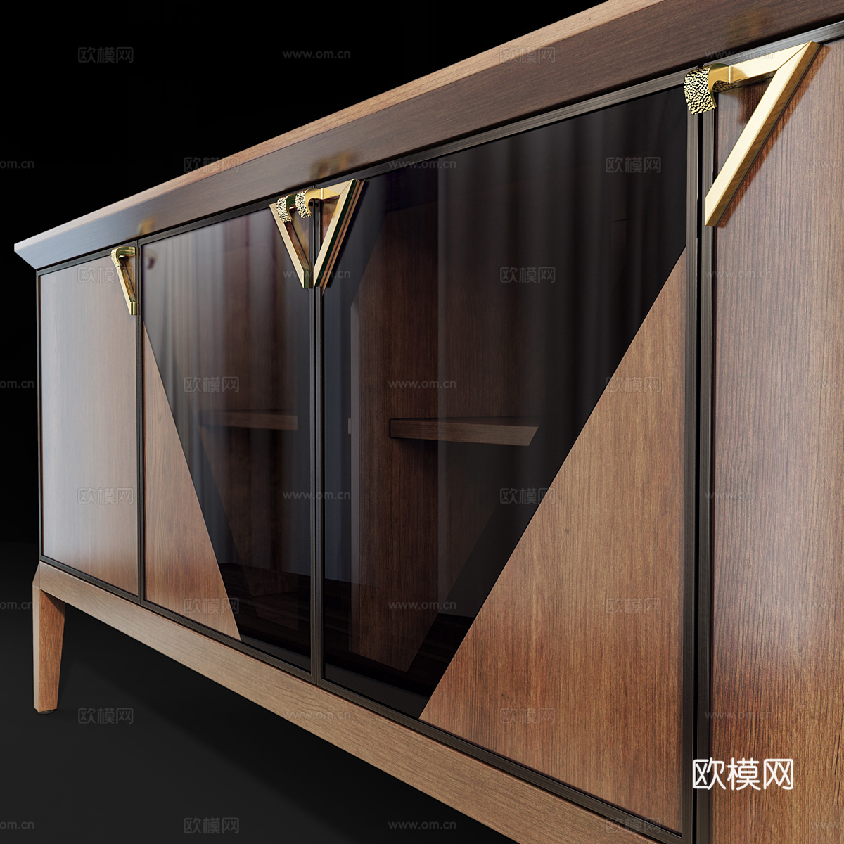 新中式轻奢电视柜 抽屉柜3d模型