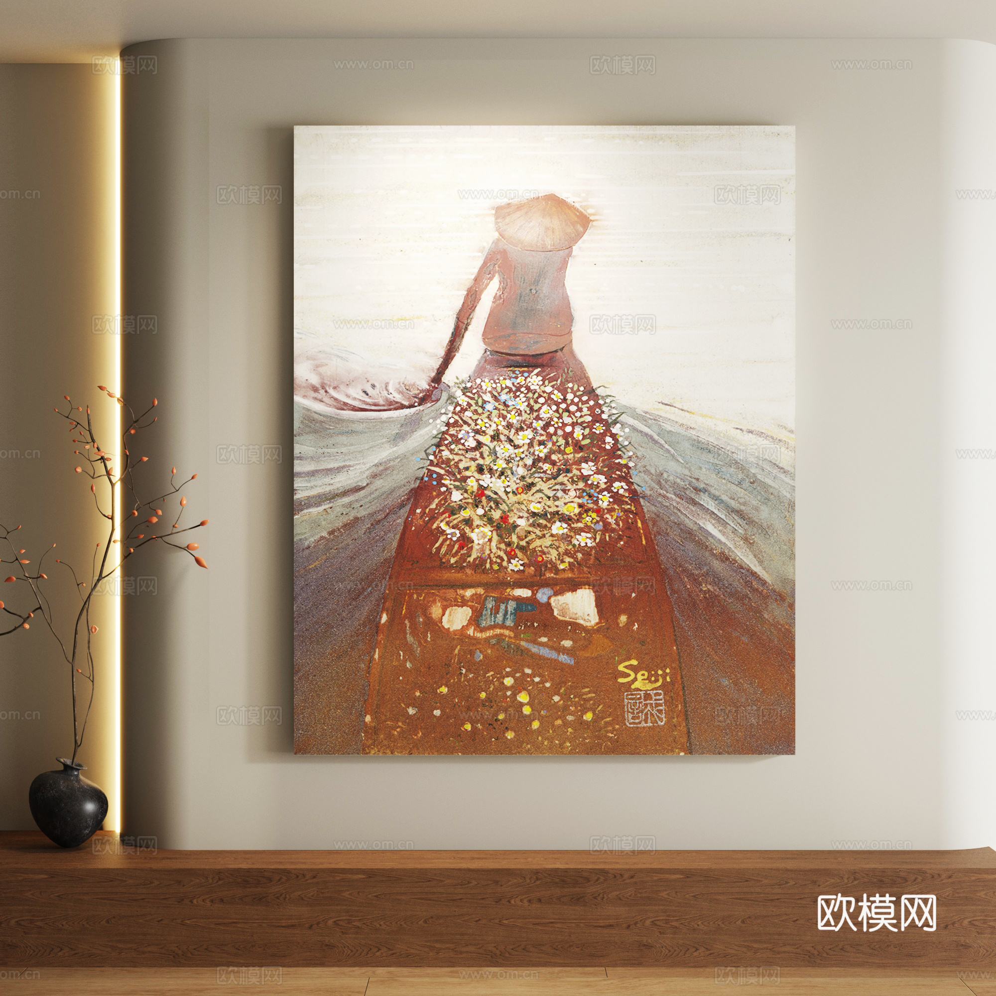 现代抽象装饰画3d模型