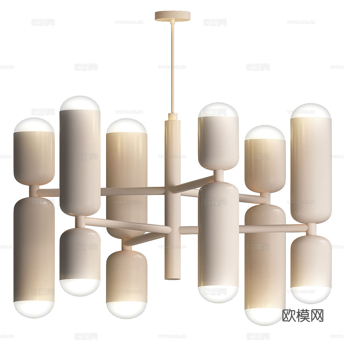 现代意式多头装饰吊灯3d模型