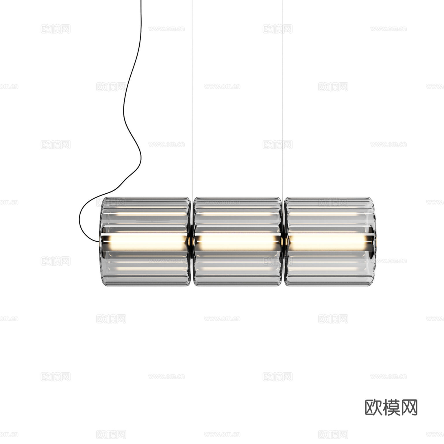 ANDlight 现代吊灯 极简吊灯 玻璃吊灯 长条吊灯3d模型