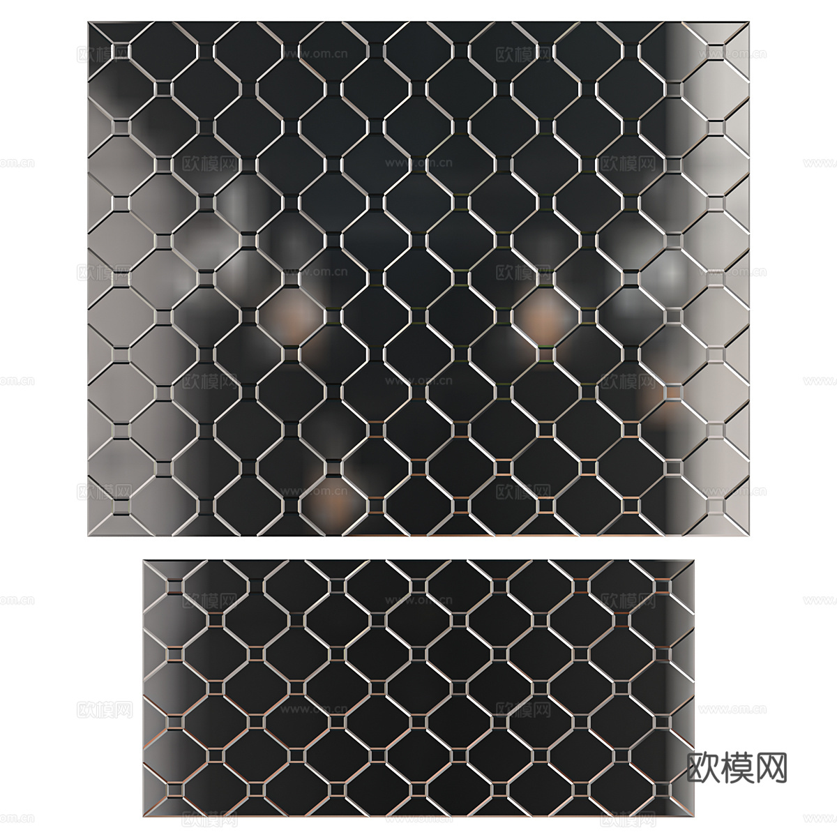 现代意式装饰镜子 棱镜3d模型