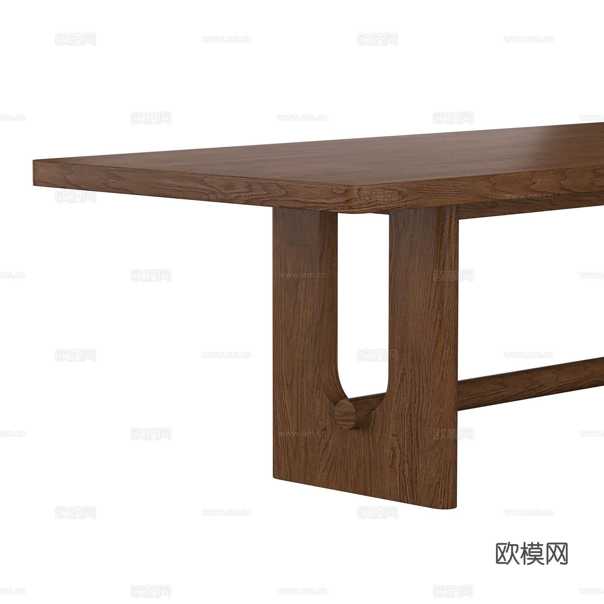 新中式侘寂长餐桌椅3d模型
