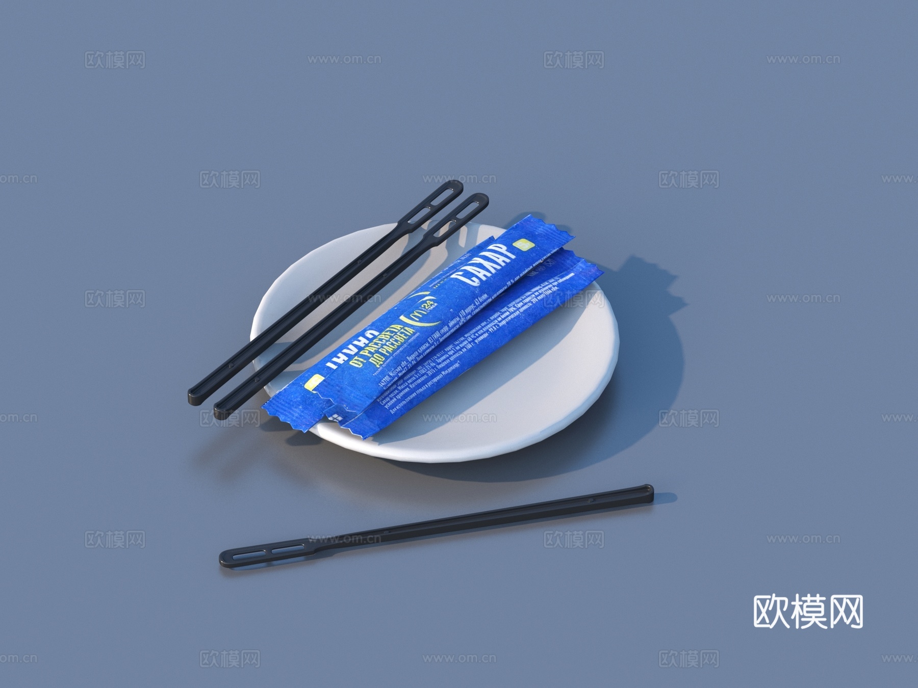 咖啡糖 咖啡棒 厨房小品su模型