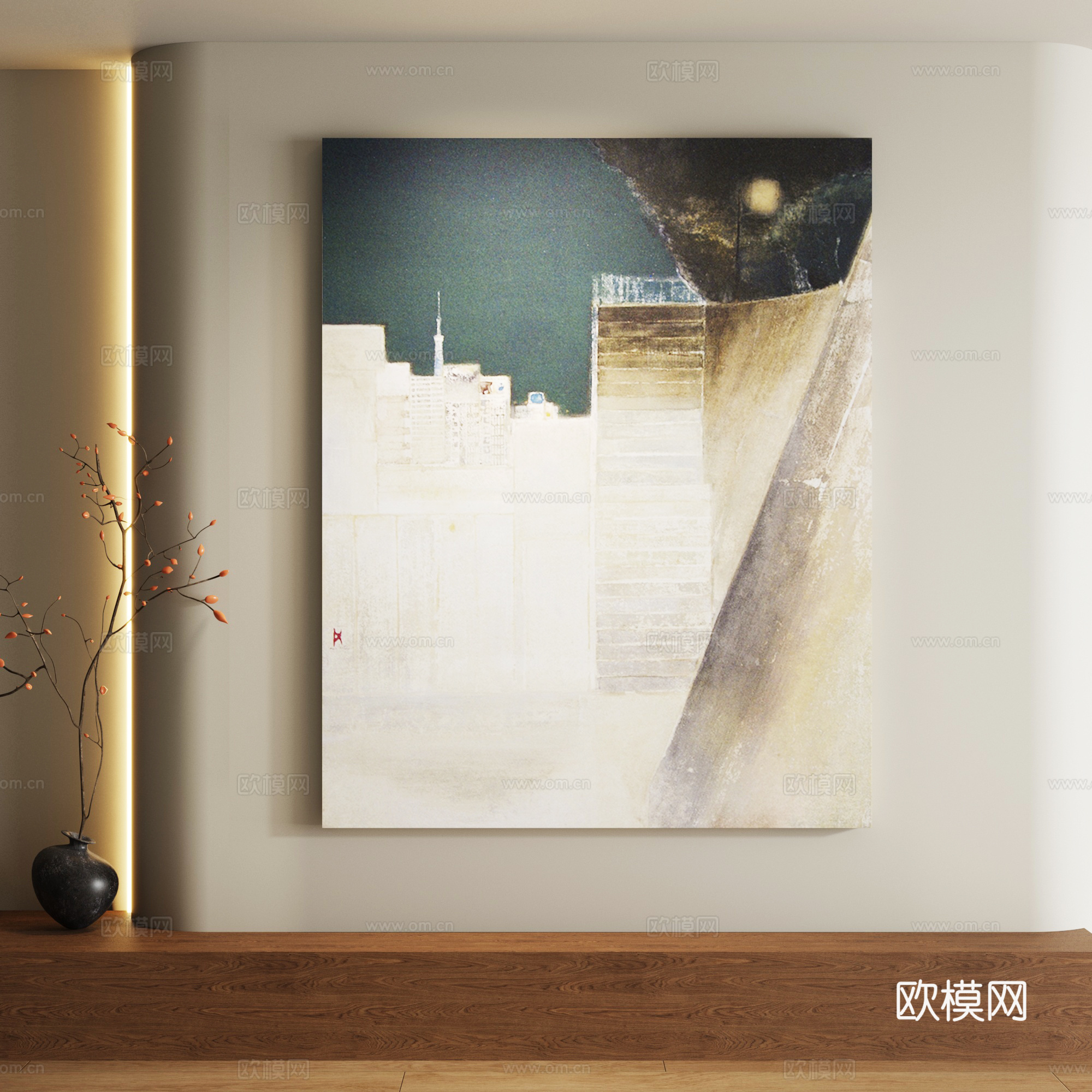 现代抽象装饰画3d模型