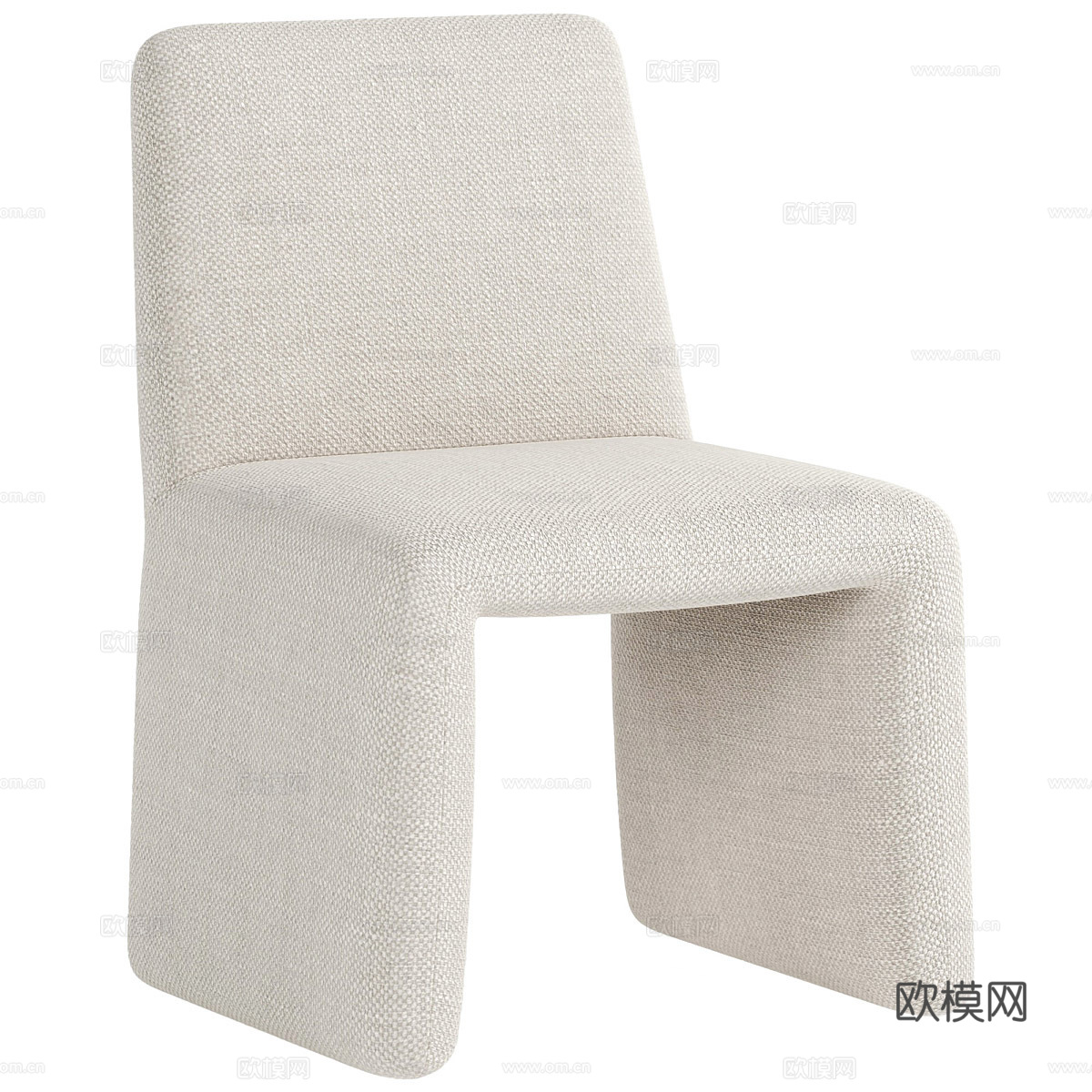现代意式布艺单椅3d模型