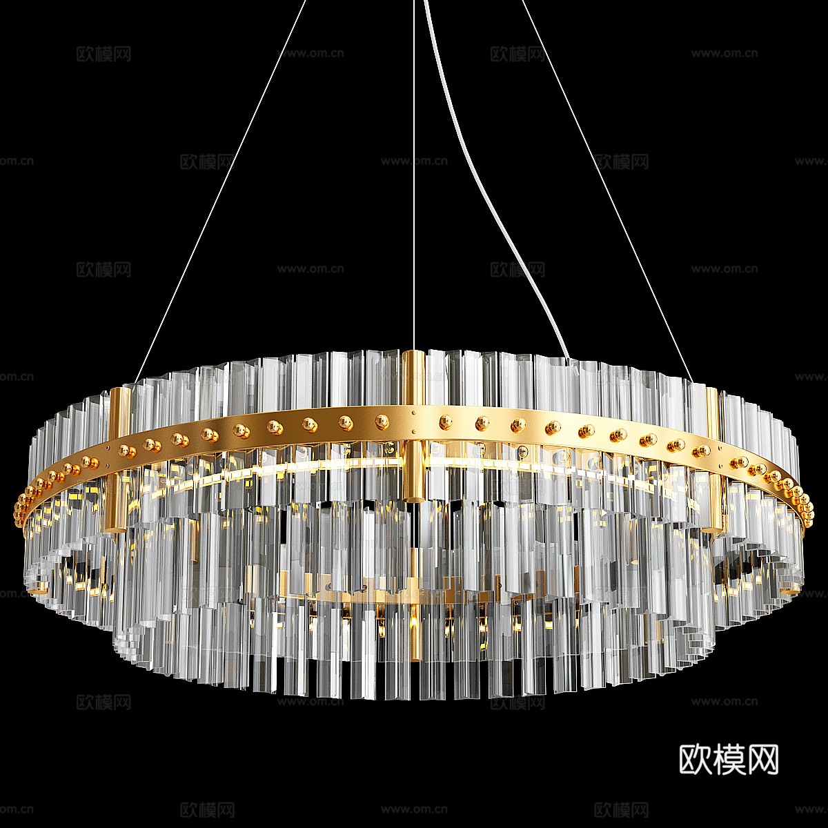 现代轻奢金属玻璃装饰吊灯3d模型