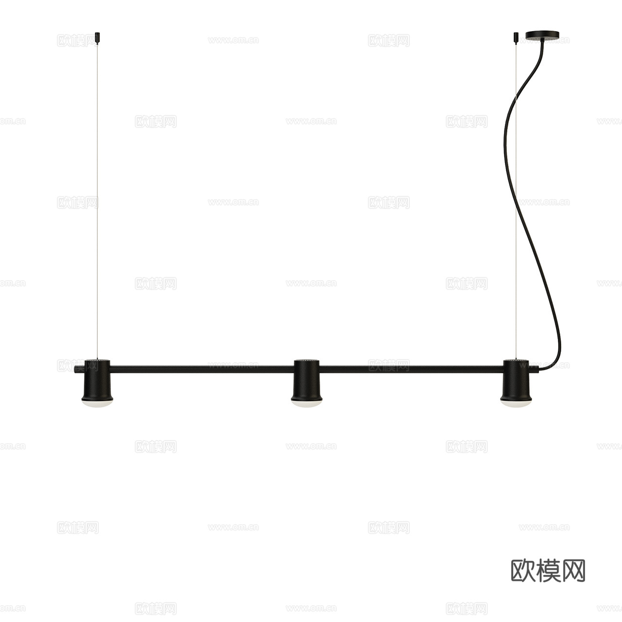 Zero 极简吊灯 装饰吊灯 多头吊灯 长条吊灯 餐厅吊灯3d模型