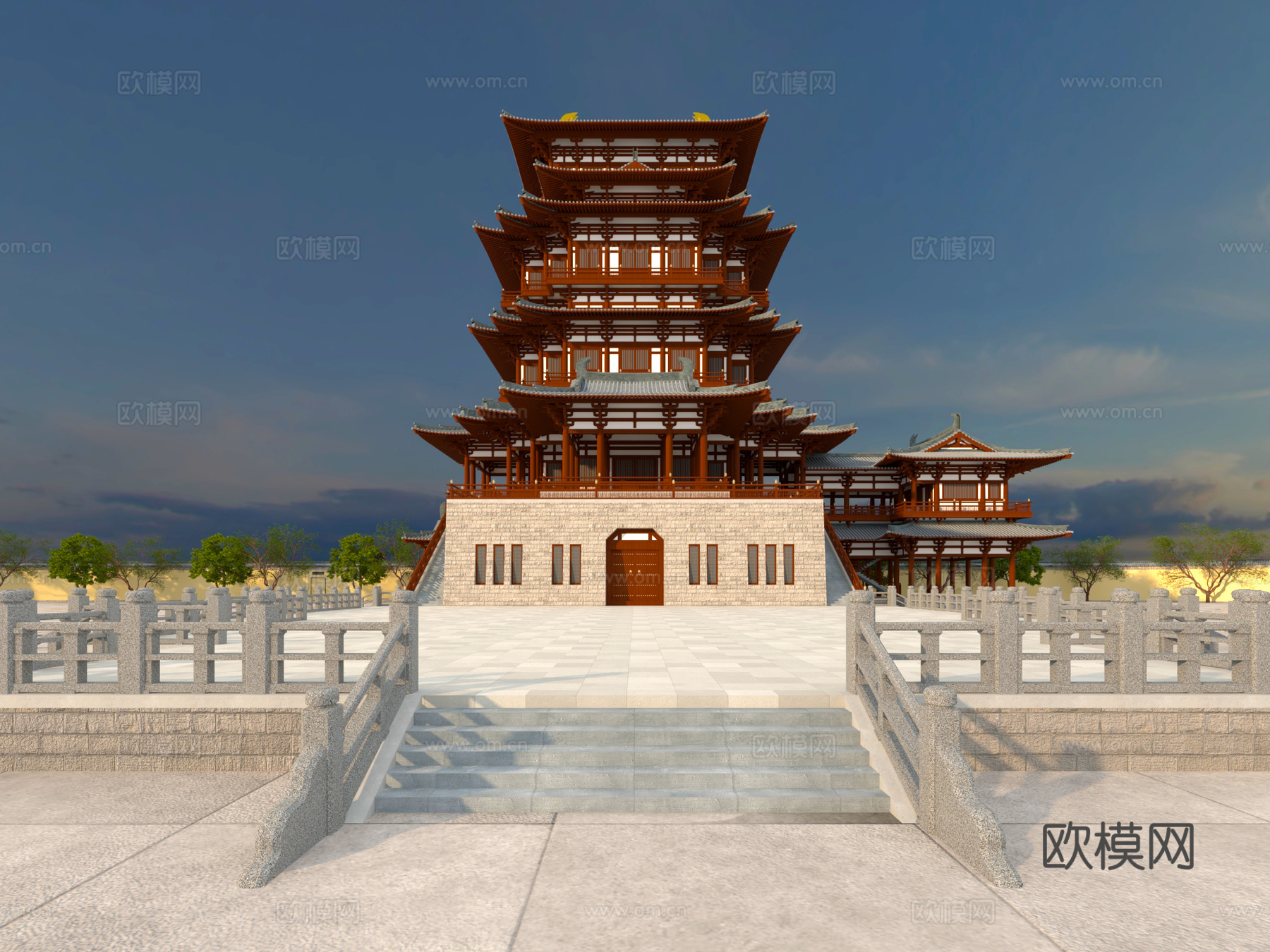 古建 中式建筑 阁 塔 斗拱3d模型