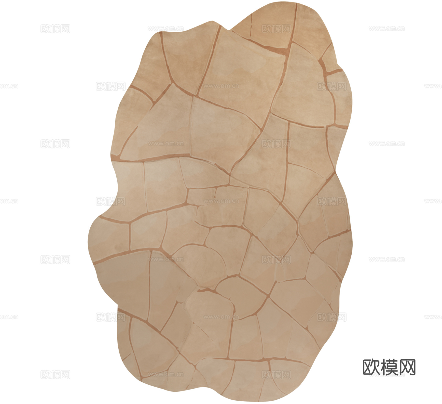 法式不规则地毯客厅沙发家用高级轻奢异形复古奶油风卧室床边毯su模型