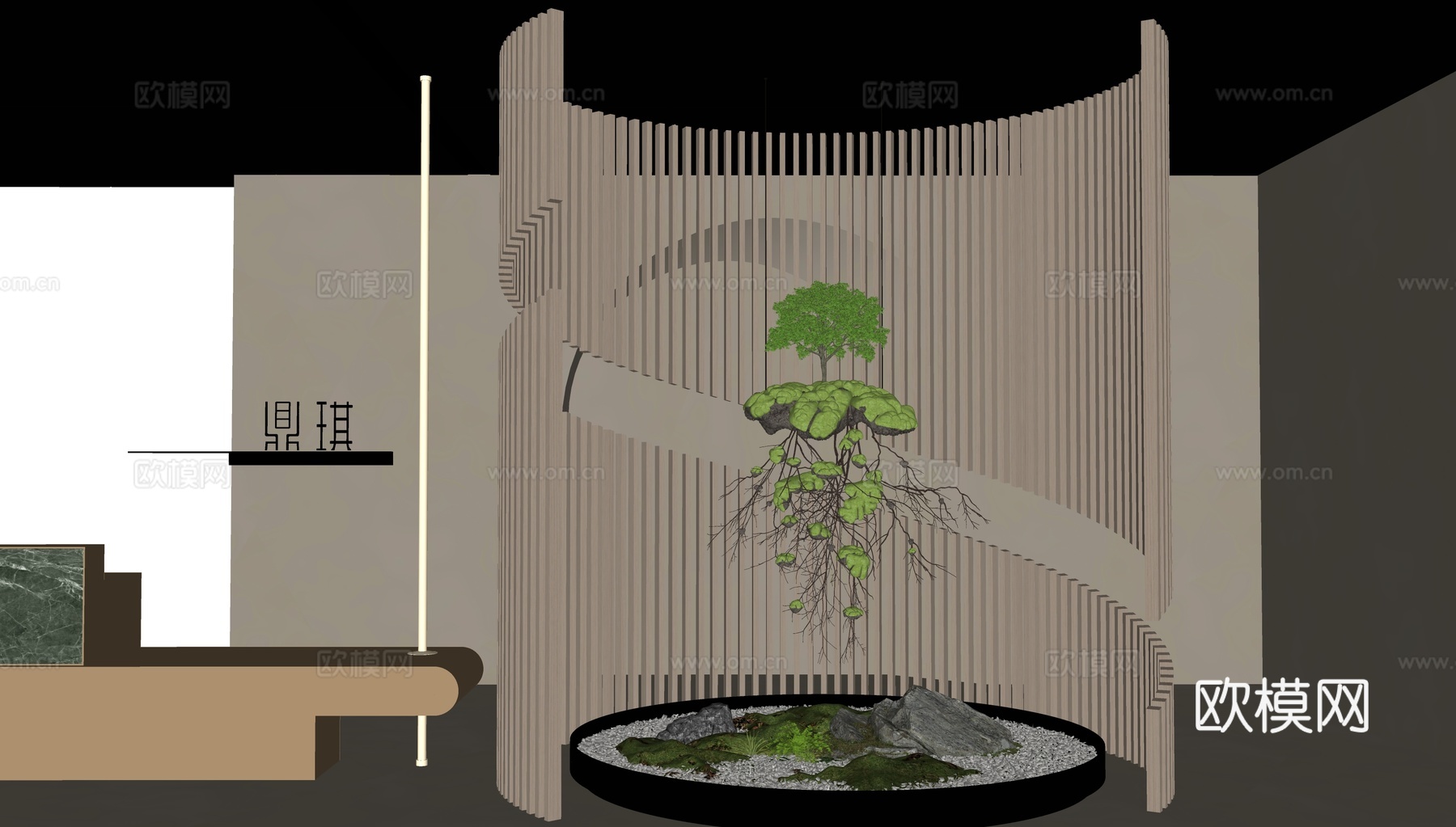 室内造景 室内绿植 植物组合 玄关造景 网红打卡点su模型