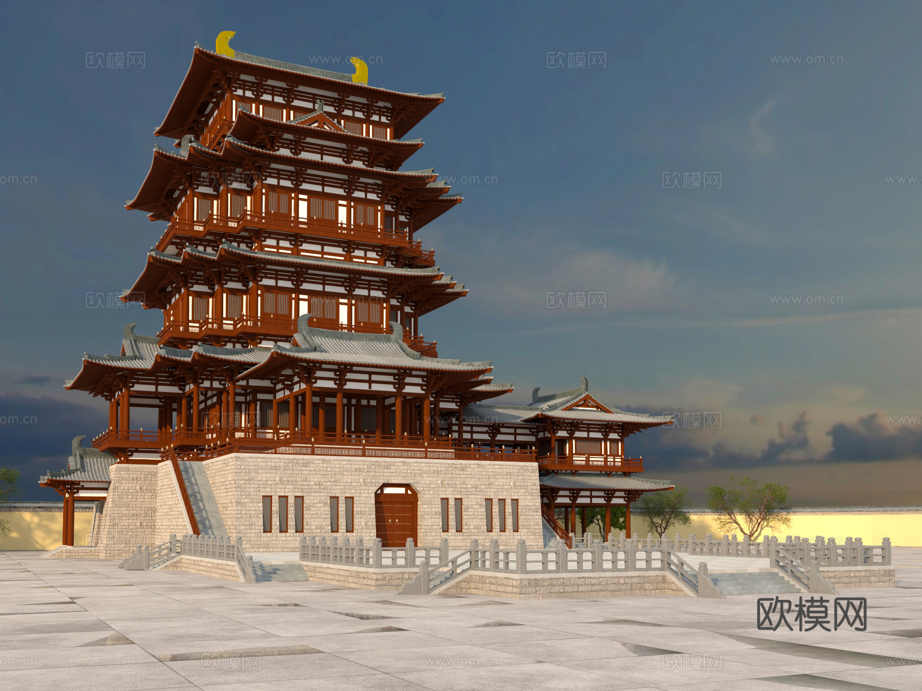 古建 中式建筑 阁 塔 斗拱3d模型
