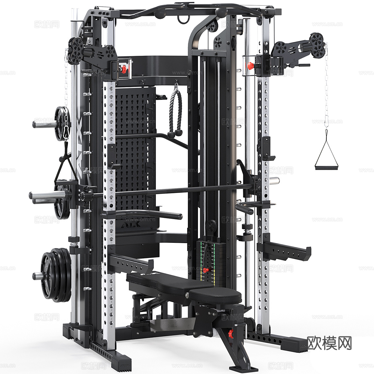 现代健身器材3d模型