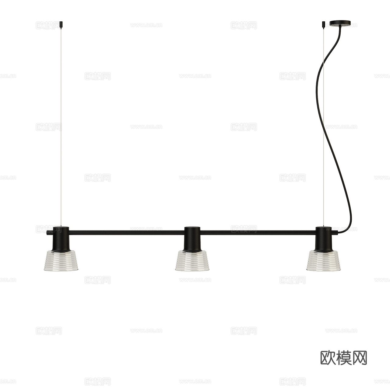 Zero 极简吊灯 装饰吊灯 多头吊灯 长条吊灯 餐厅吊灯3d模型