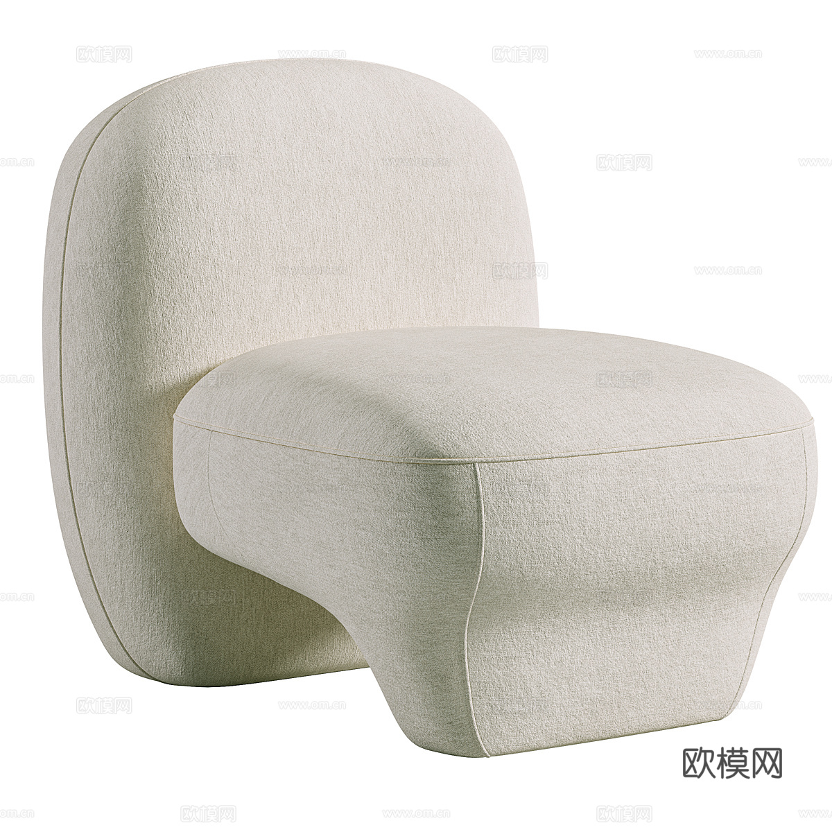 现代意式布艺沙发椅3d模型