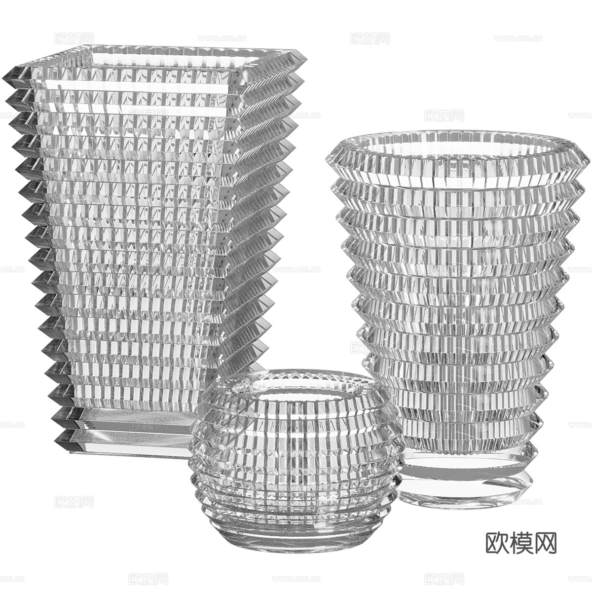 现代意式玻璃花瓶3d模型
