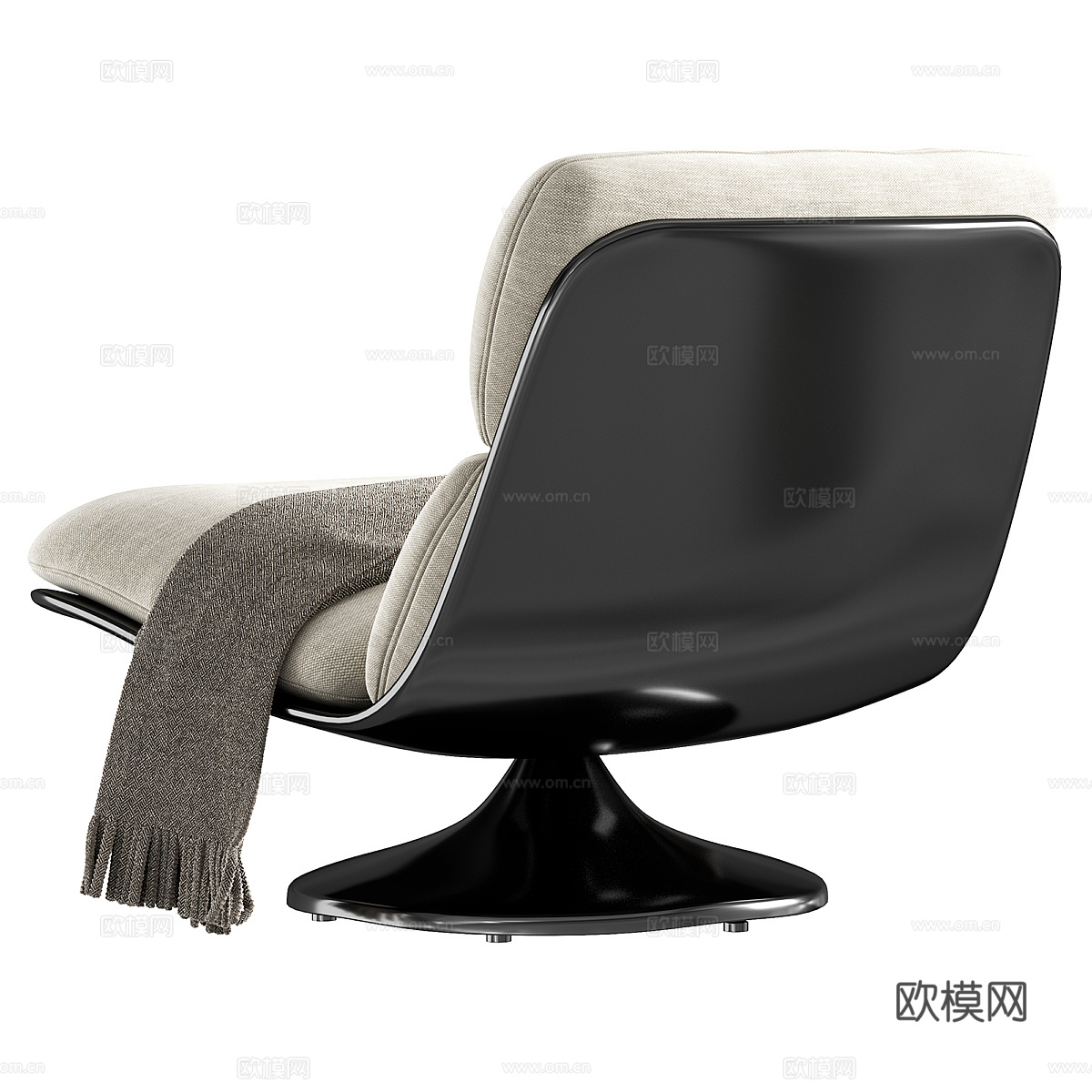 现代意式皮革休闲椅3d模型