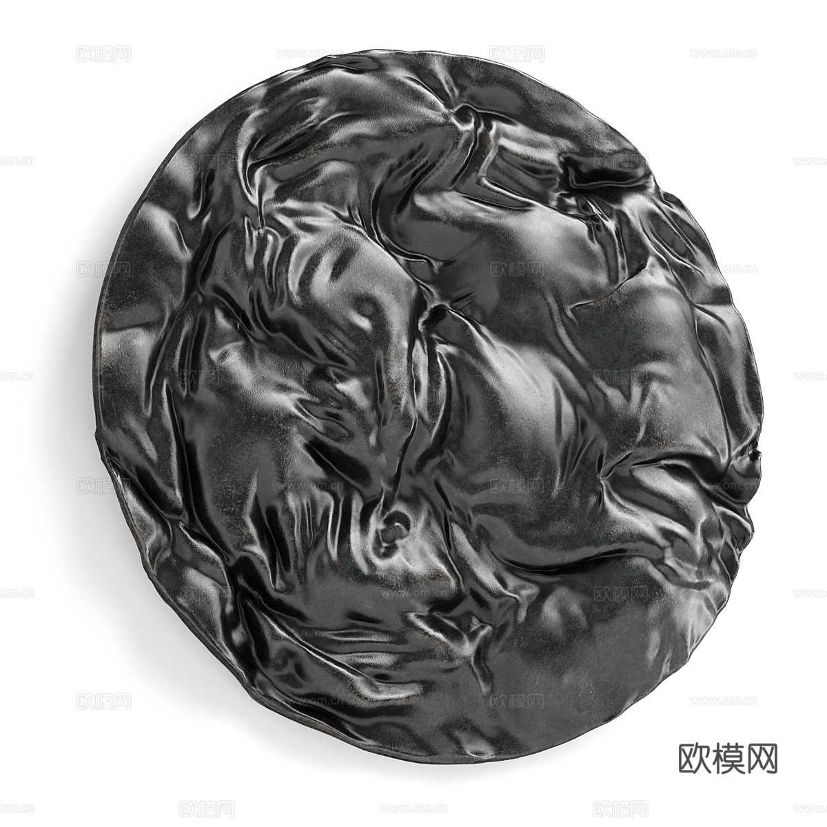 现代意式极简圆形墙饰挂件3d模型