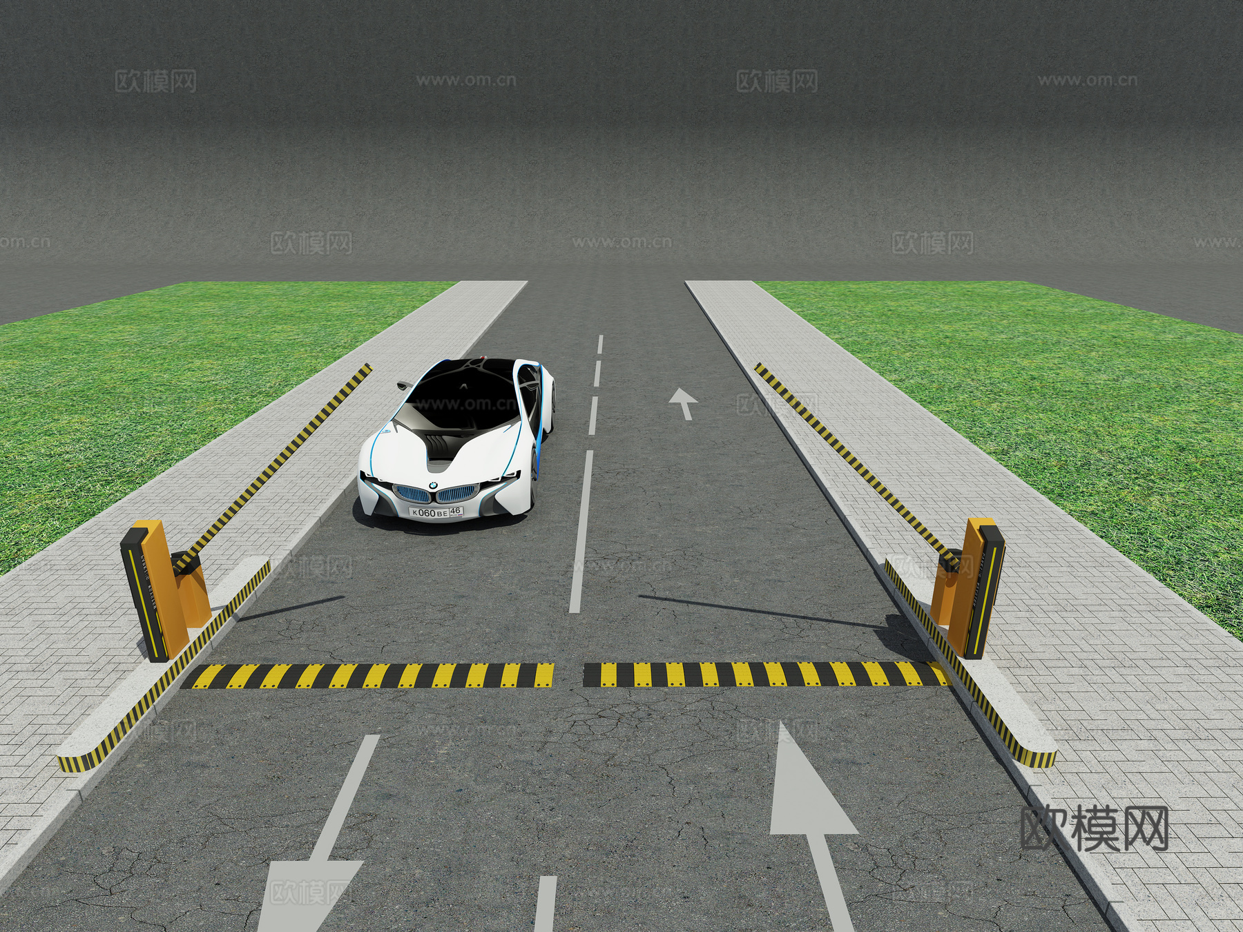 拦车杆 车杆 门闸3d模型