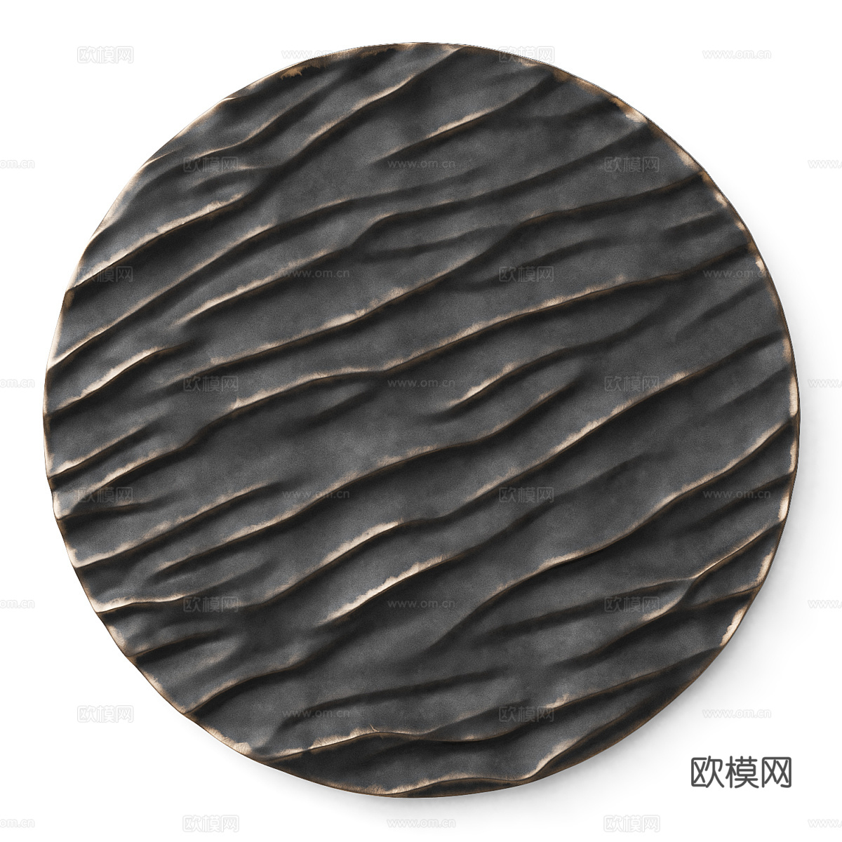 现代意式轻奢圆形墙饰挂件3d模型