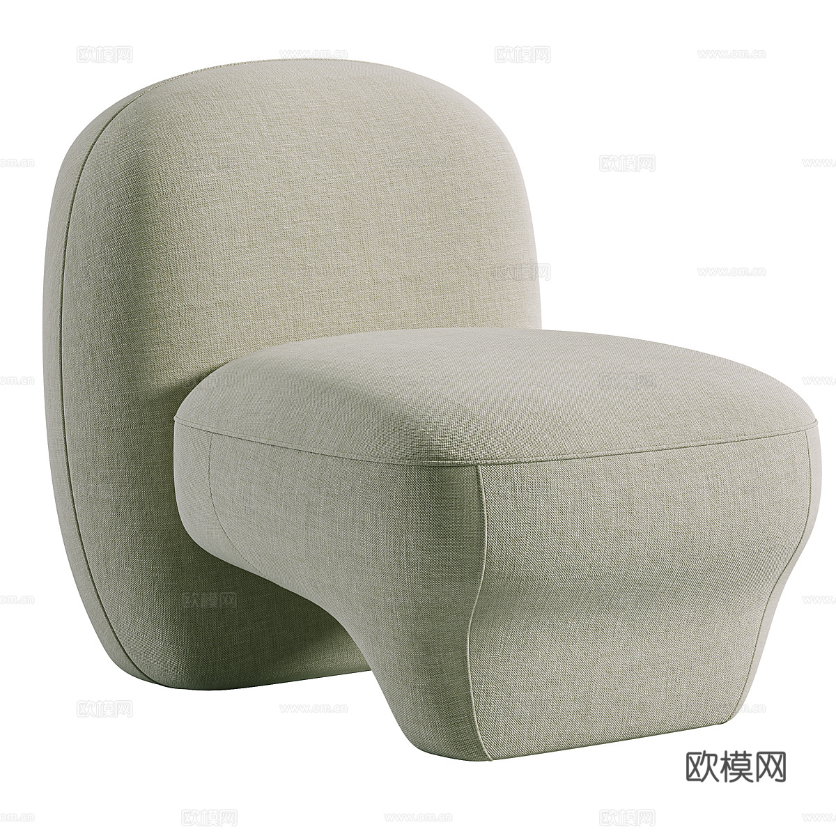 现代意式布艺沙发椅3d模型