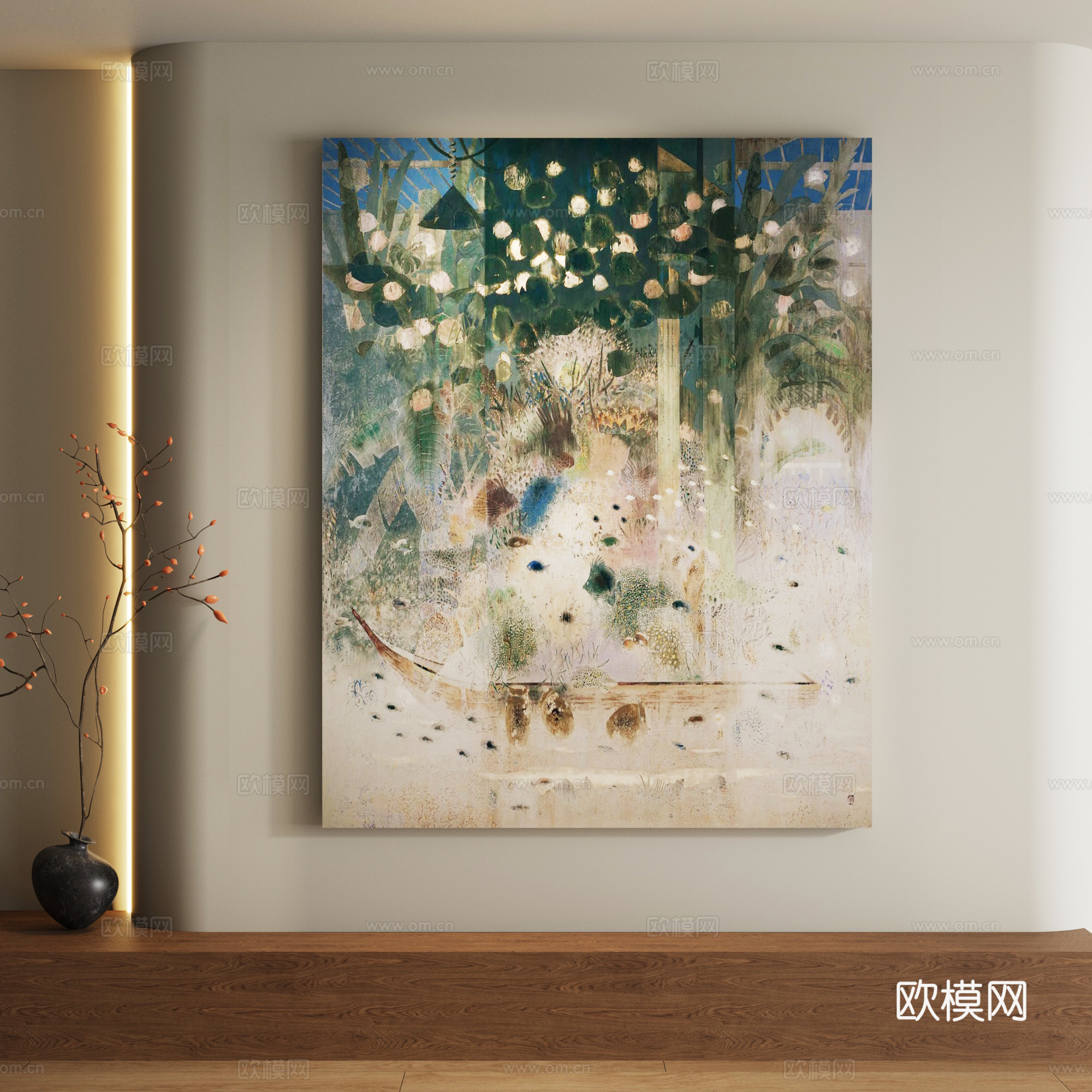 现代抽象装饰画3d模型