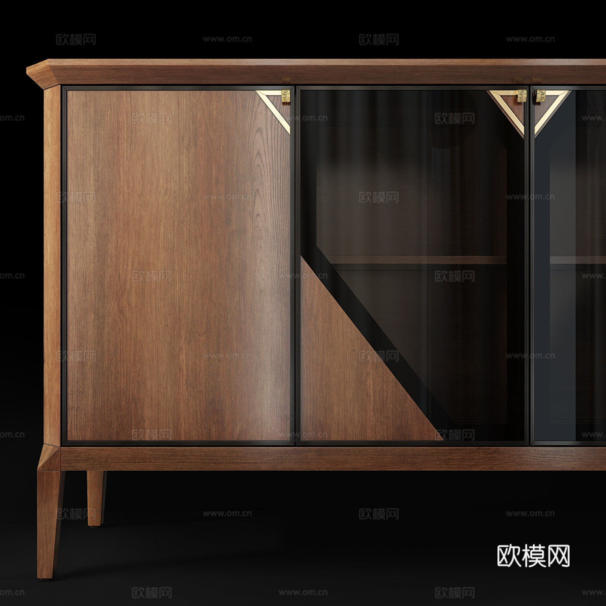 新中式轻奢电视柜 抽屉柜3d模型