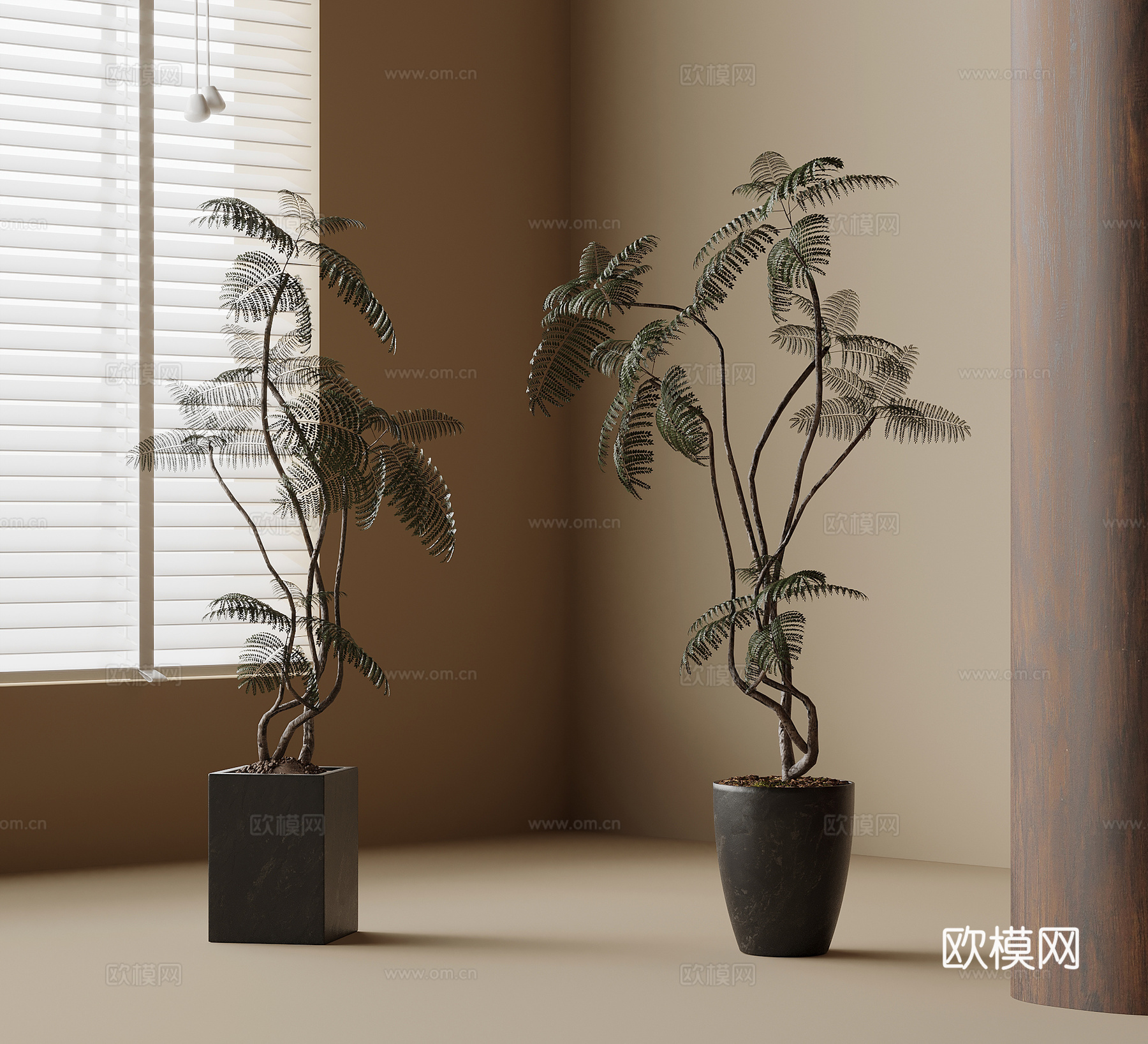 中古风绿植盆栽su模型