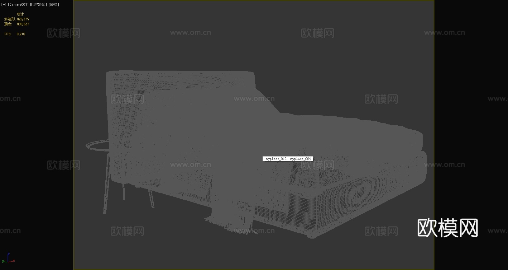 现代双人床卧室床品现代床品床头柜金属床头柜3d模型