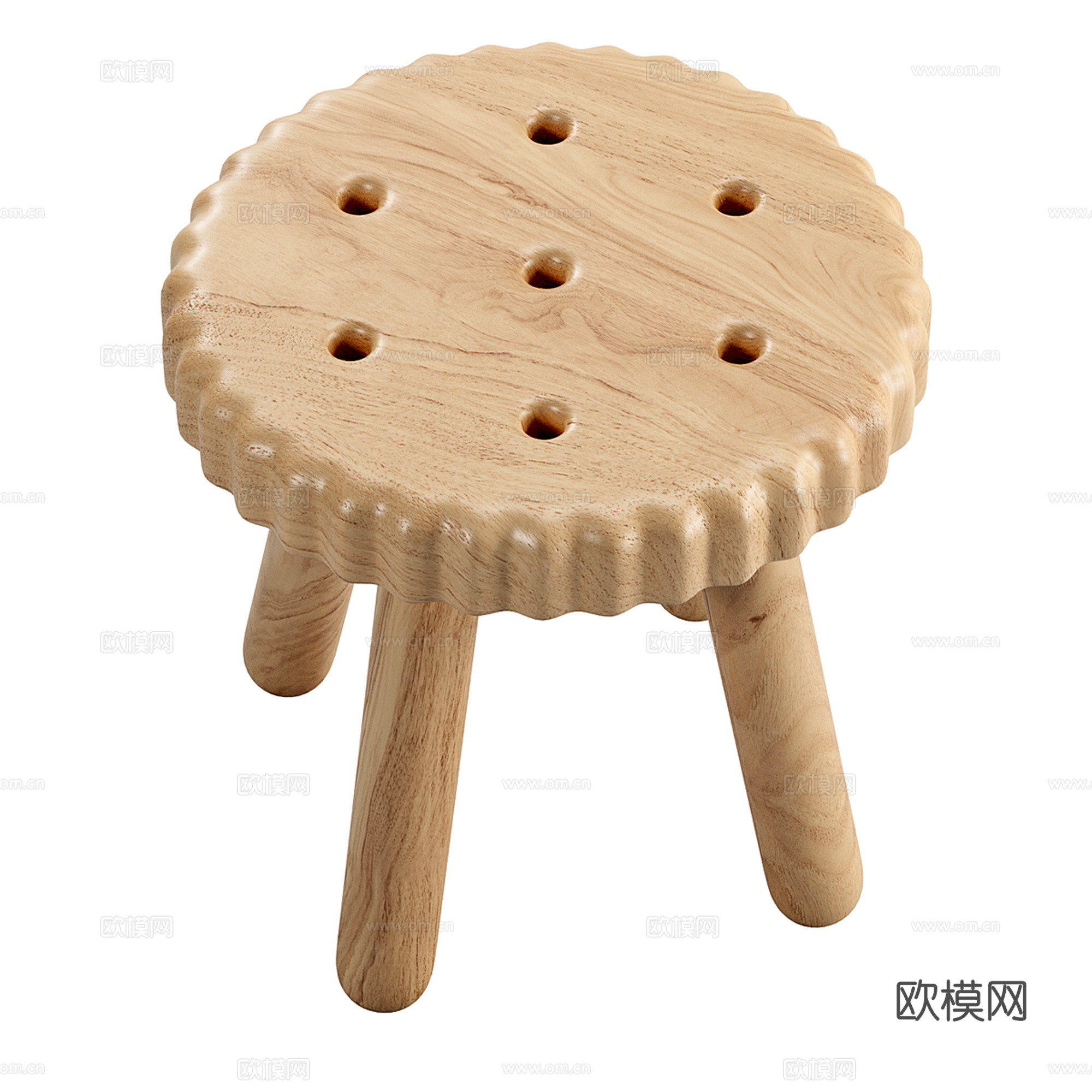 侘寂风沙发凳 圆凳 小凳子3d模型
