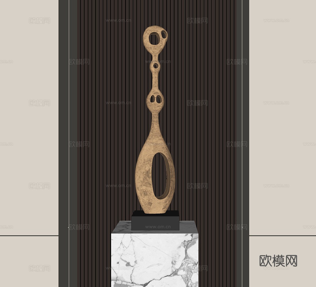 现代抽象金属雕塑su模型