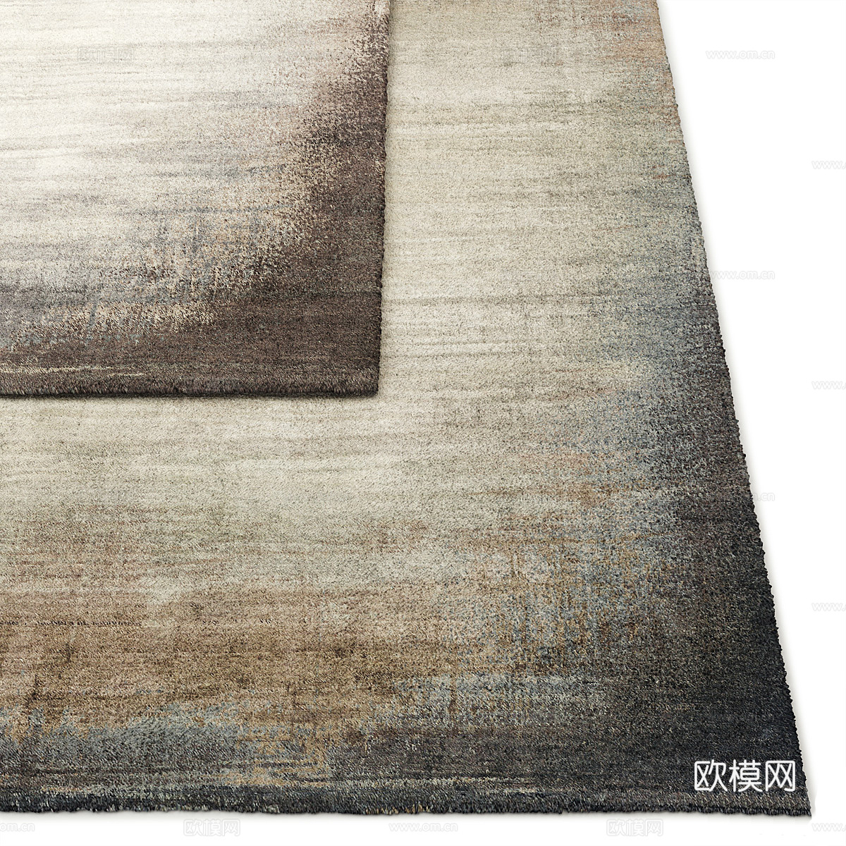 现代意式羊毛布艺地毯3d模型