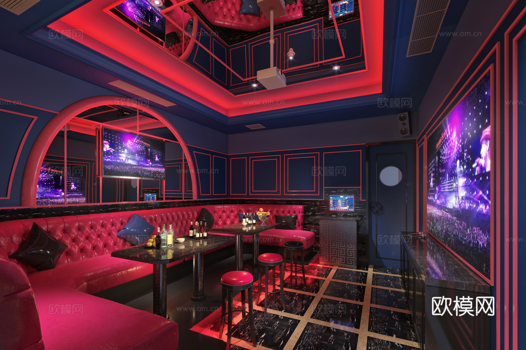 简欧ktv 包间模型3d模型