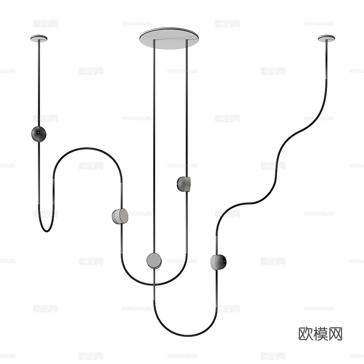 现代轻奢金属吊灯 工艺吊灯3d模型