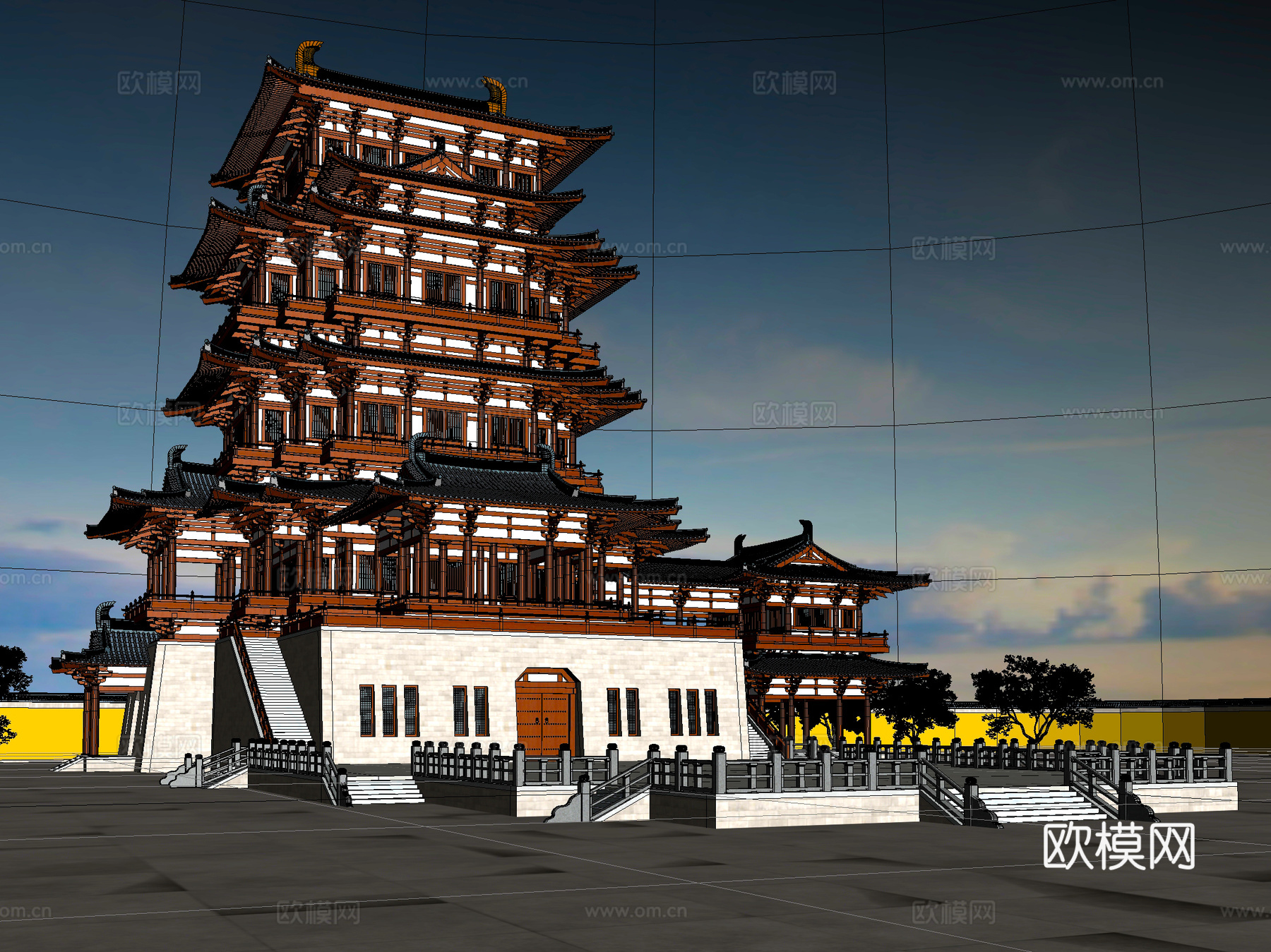 古建 中式建筑 阁 塔 斗拱3d模型