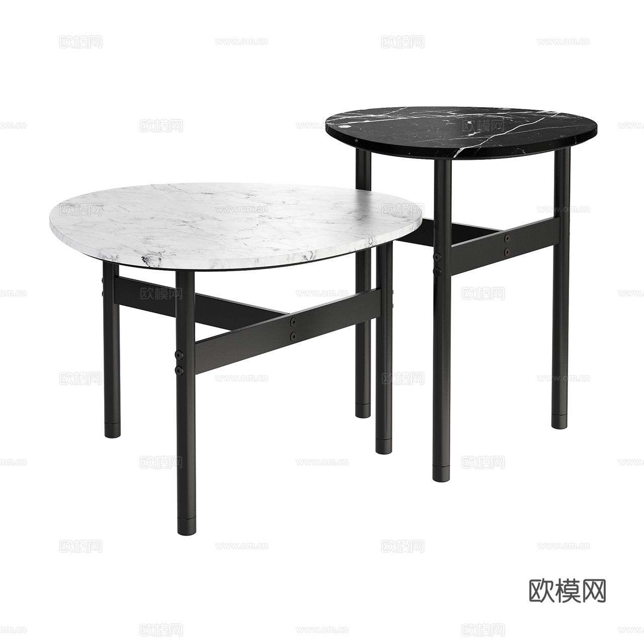 Knoll 极简边几 大理石边几 异形边几 金属边几3d模型