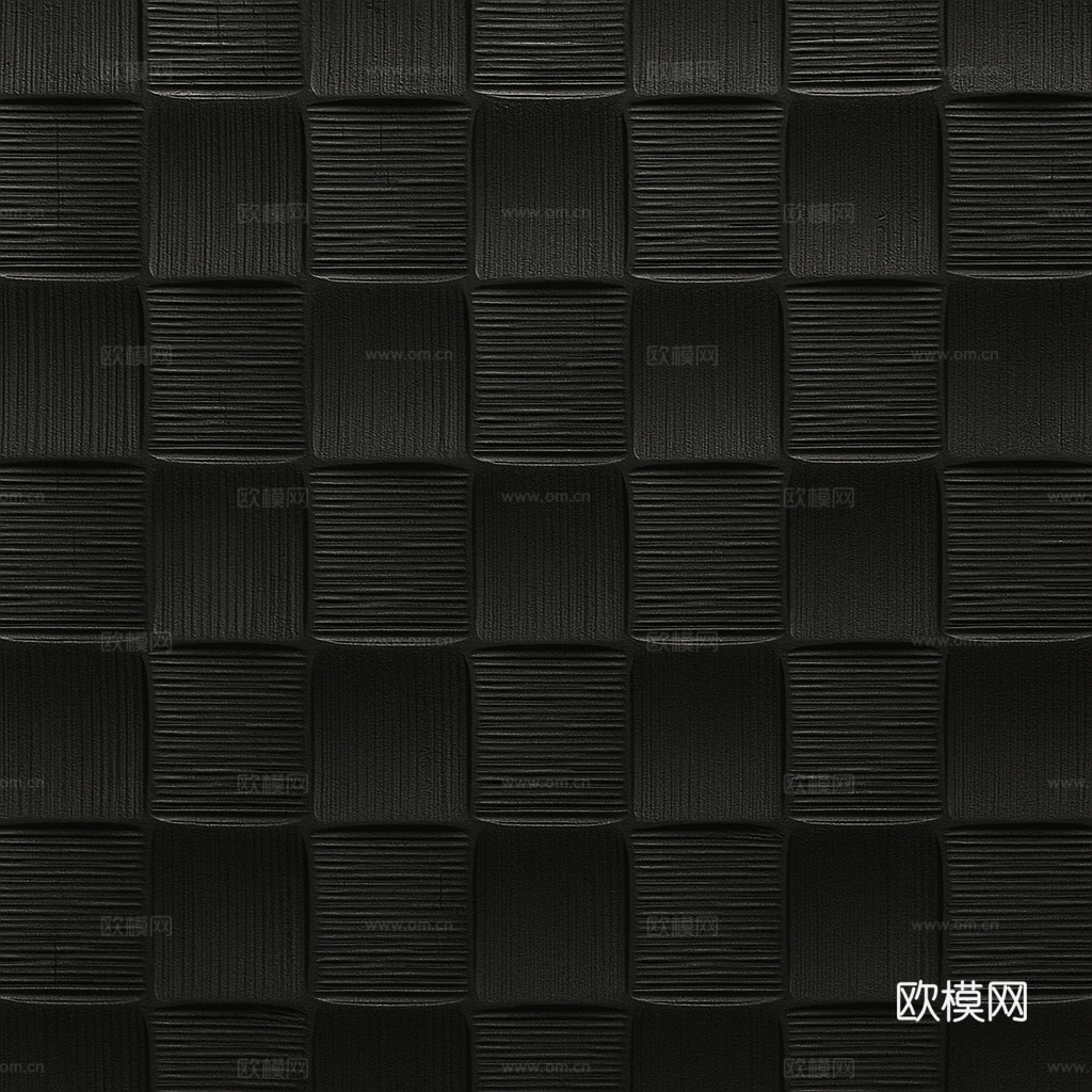 黑色肌理板凹凸格子木饰面