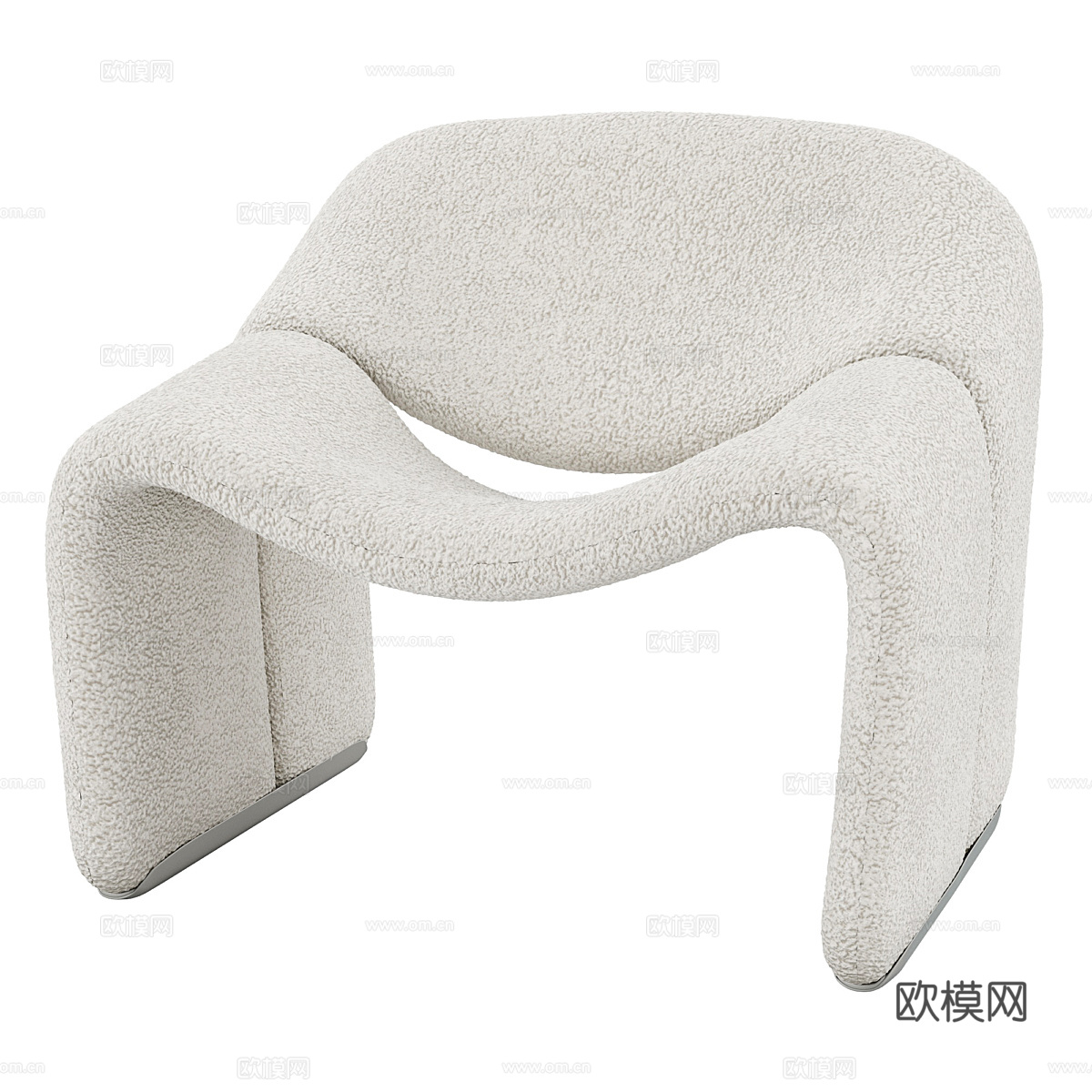 现代意式布艺沙发椅3d模型