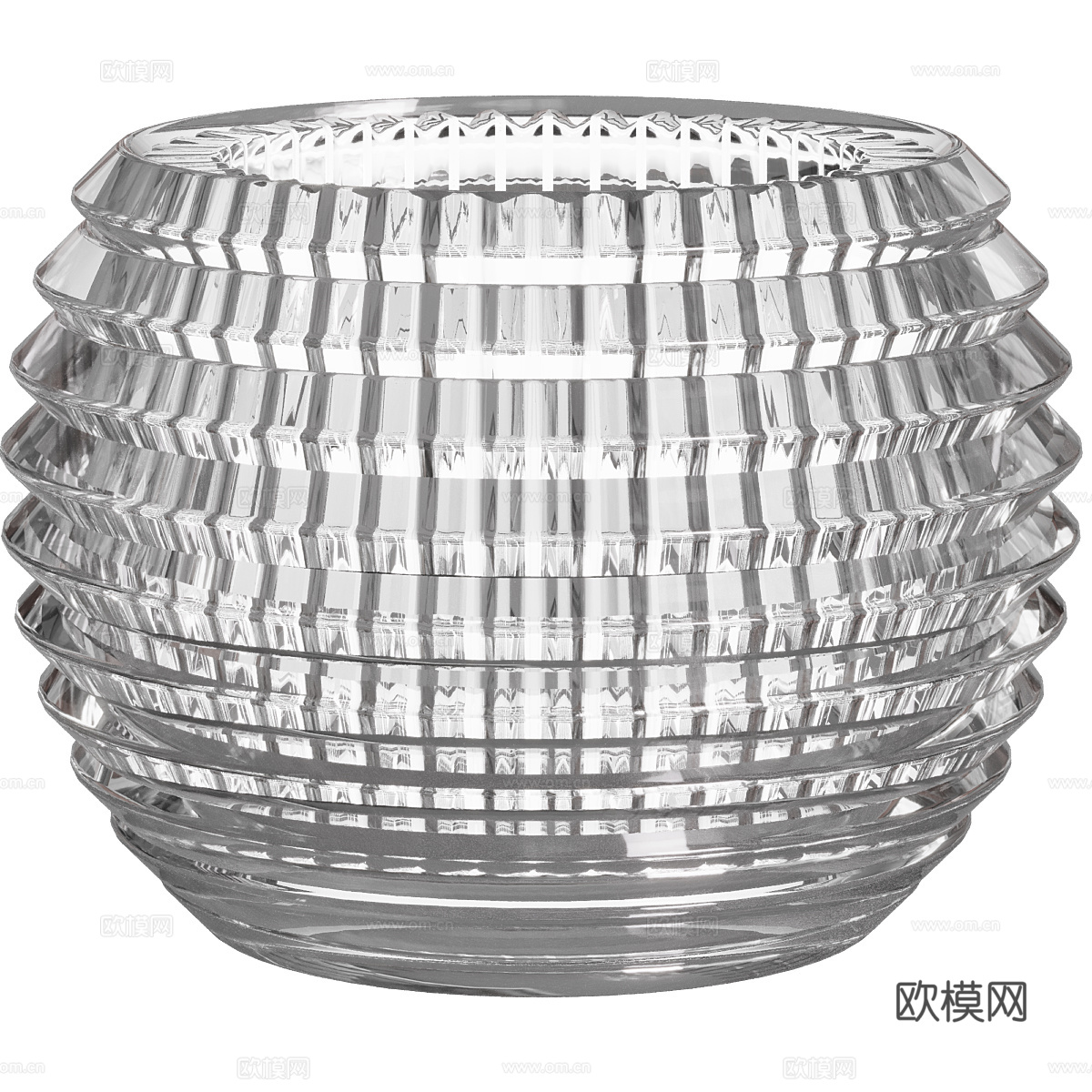 现代意式玻璃花瓶3d模型