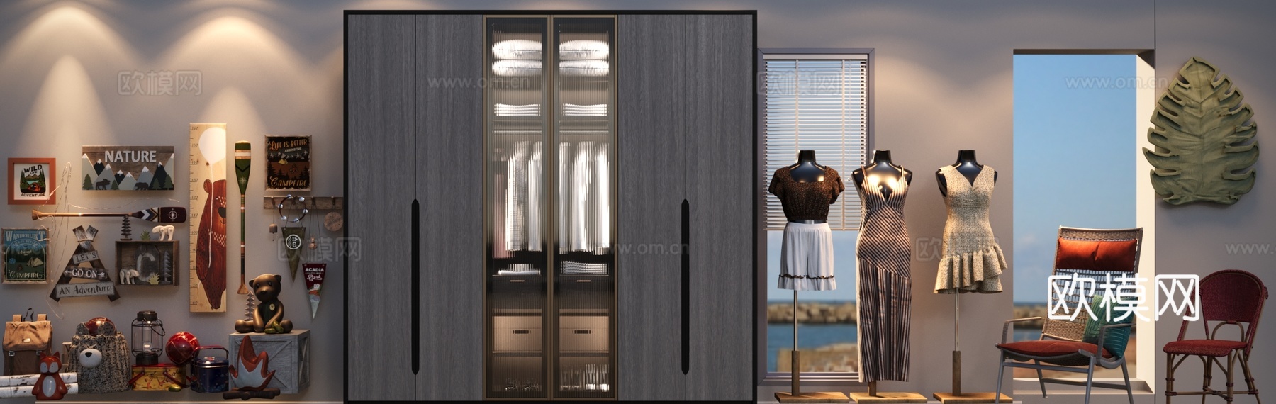 服饰 女装 衣柜 椅子 摆件饰品3d模型