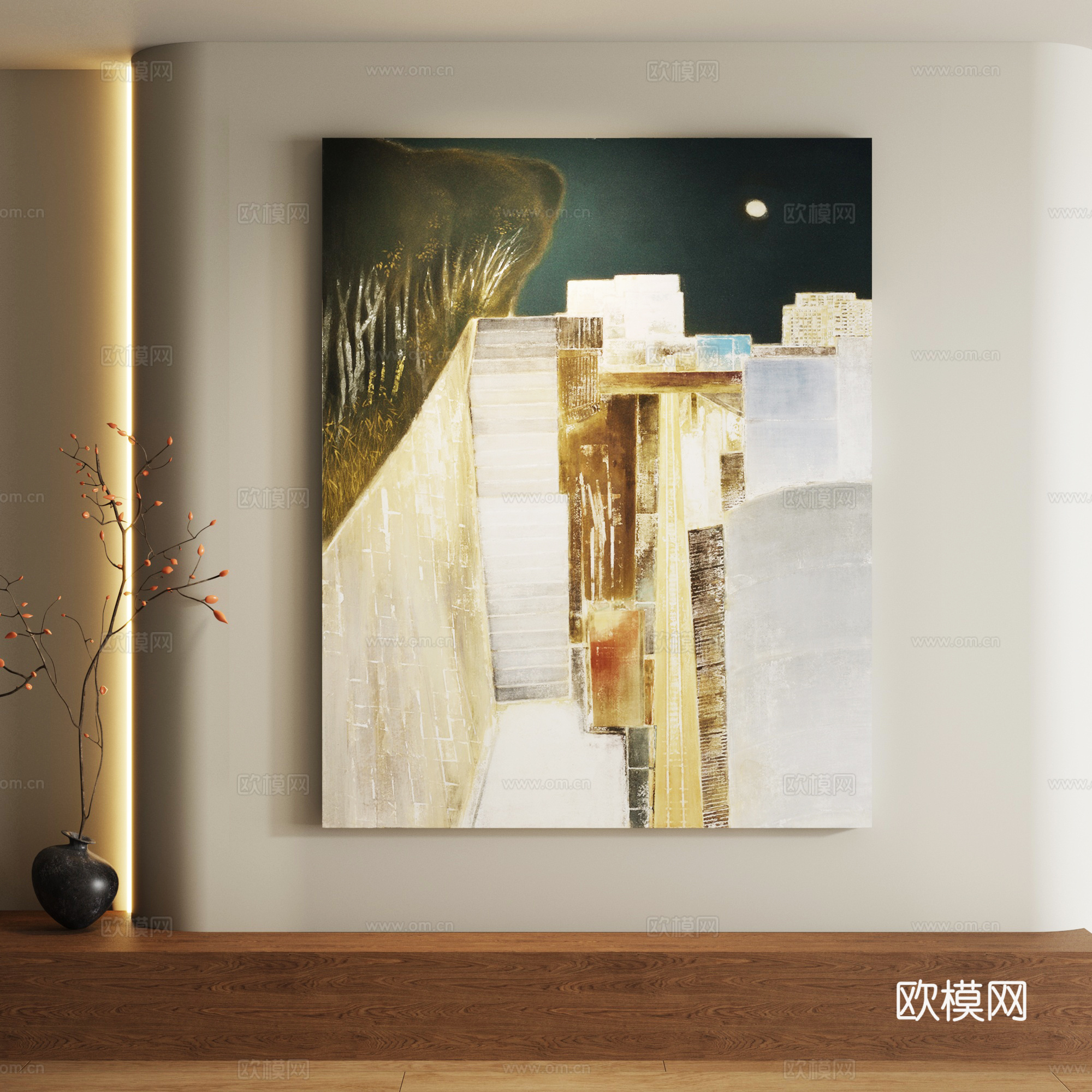 现代抽象装饰画3d模型