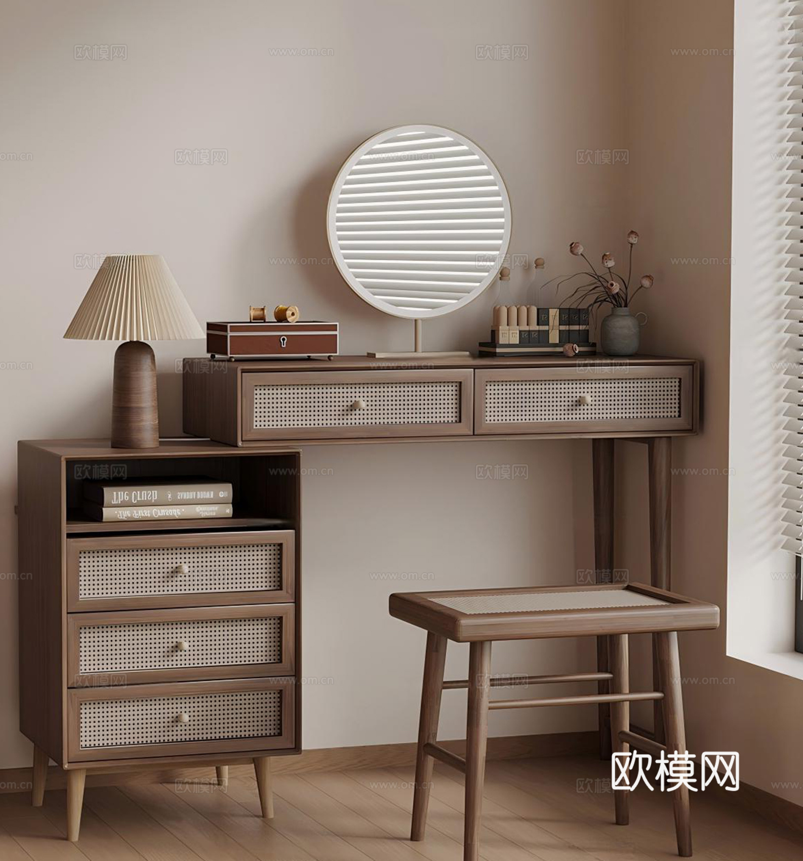 中古风梳妆台su模型