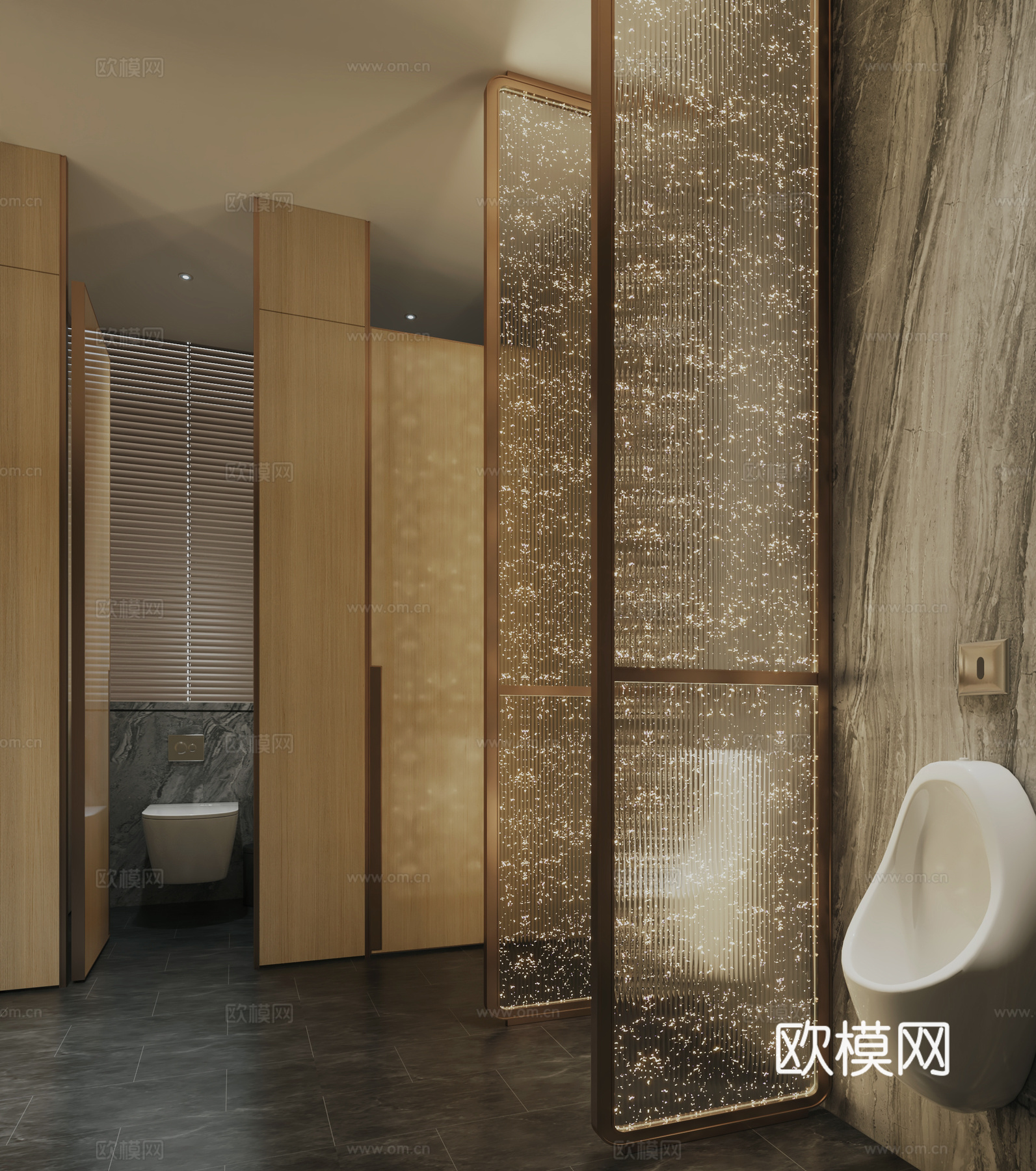 现代公共卫生间3d模型